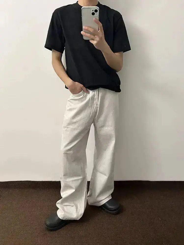 Japanese Brand Street Casual Simple Versatile Aged Jeans Size US 32 / EU 48 - 1 Thumbnail