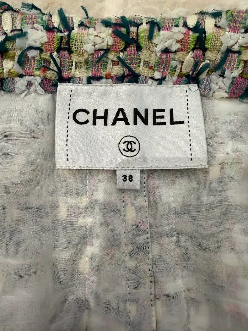 Chanel Chanel 18c Greek pink green tweed coat Size XS / US 0-2 / IT 36-38 - 3 Thumbnail