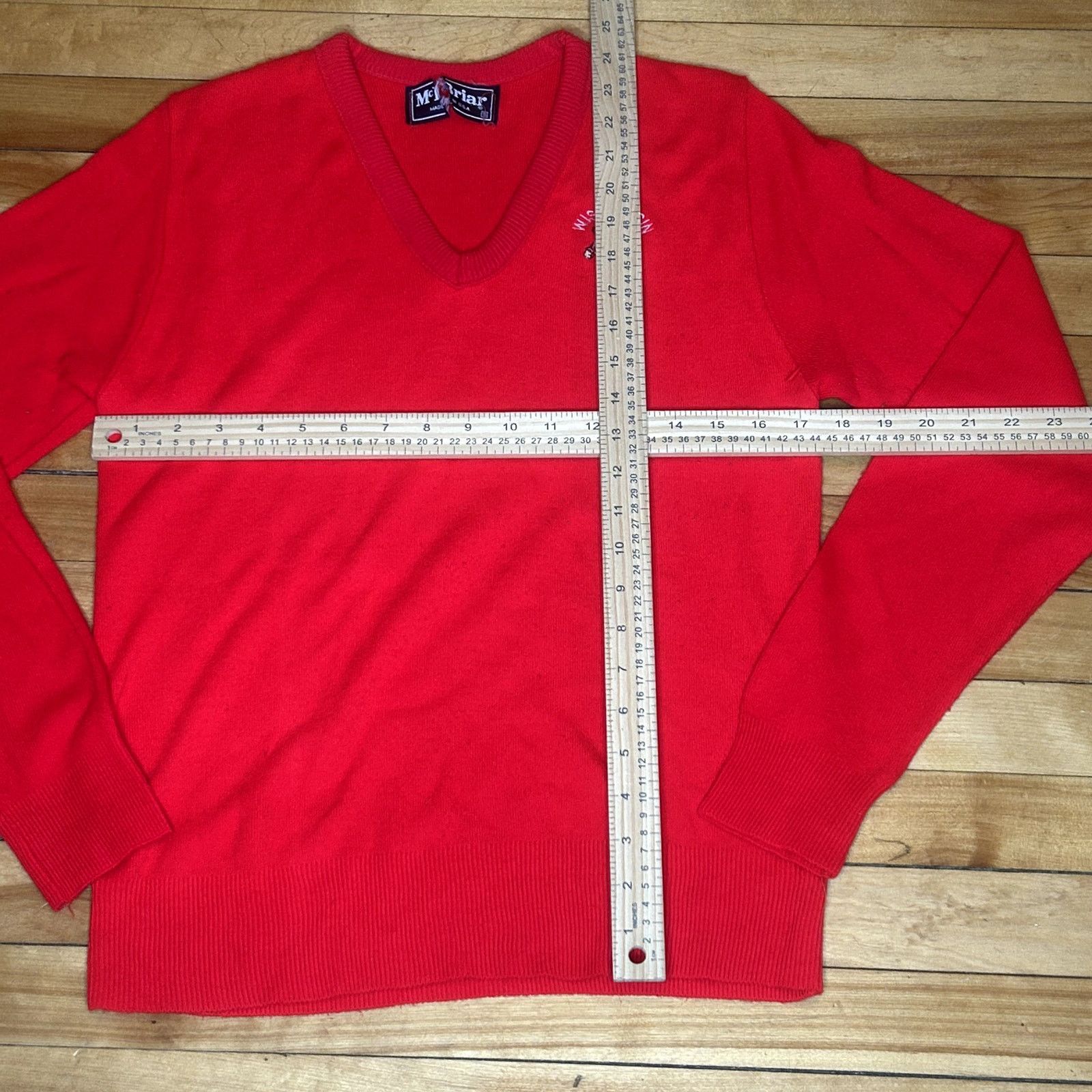 Vintage Vintage Mcbriar V-neck Badgers Sweater Small Size US S / EU 44-46 / 1 - 3 Thumbnail
