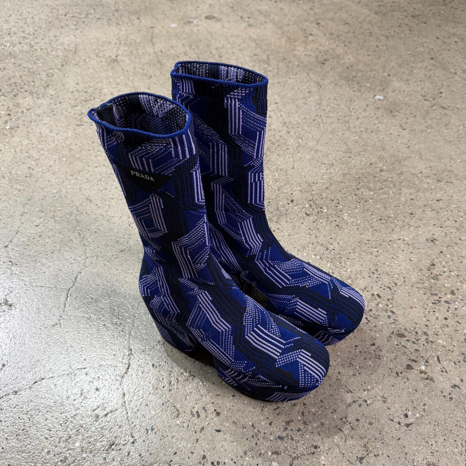 Prada Prada Argyle Knit Stretch Boots Size US 6 / EU 39 - 3 Thumbnail
