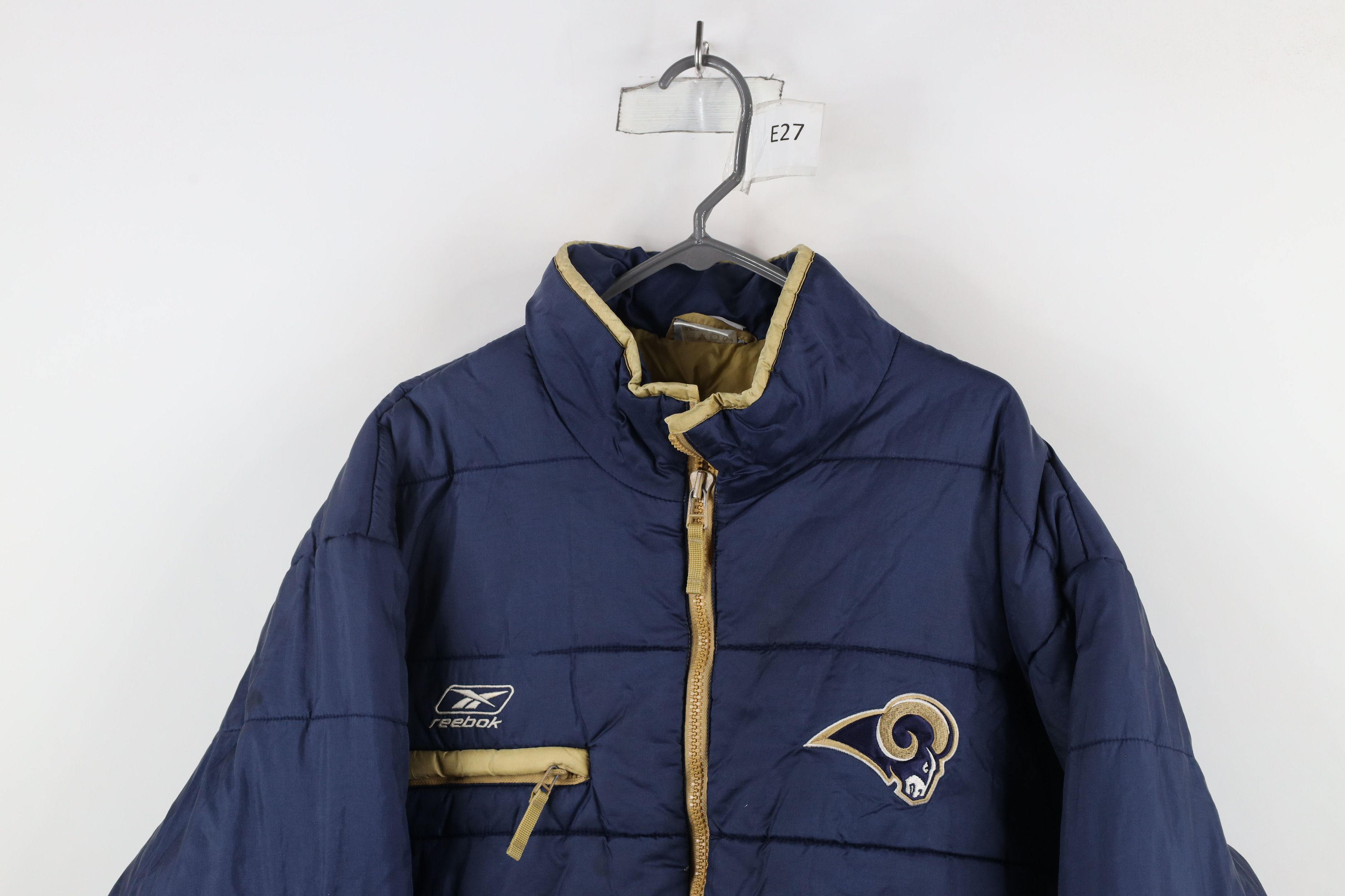 Reebok × Vintage Vintage 90s Reebok Rams Football Full Zip Puffer Jacket Size US XL / EU 56 / 4 - 2 Thumbnail