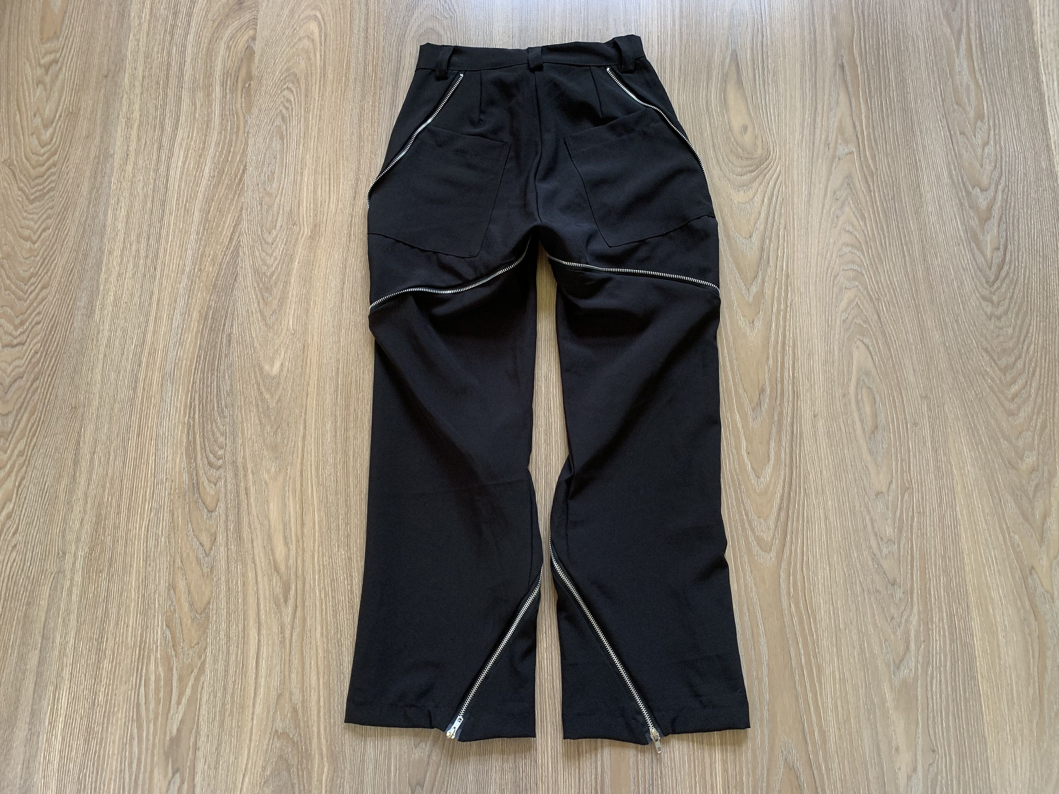 Handmade Designer Women’s Handmade Black Zip Pants Size 27" / US 4 / IT 40 - 3 Thumbnail