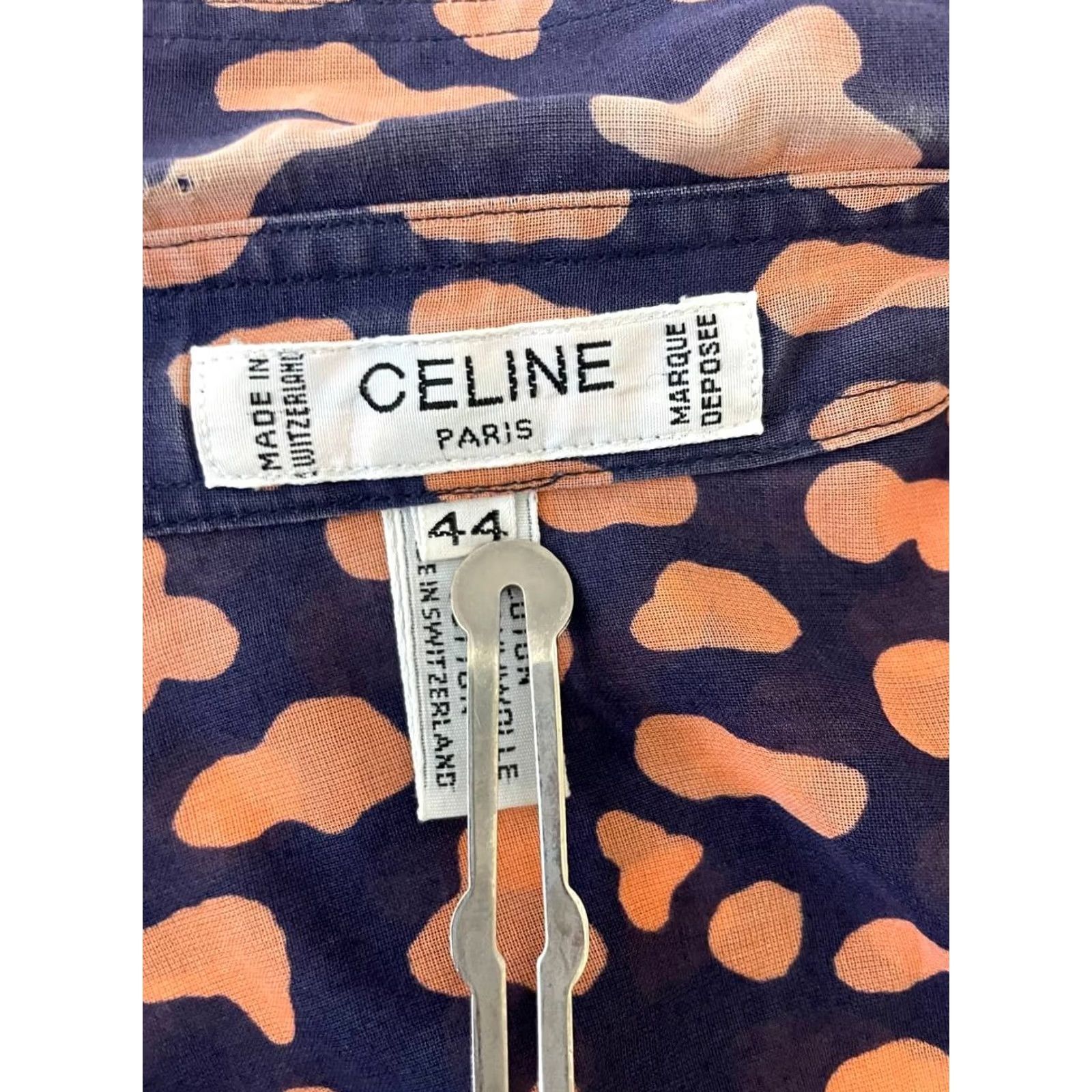 Celine Celine Paris Shirt Mens 44 Black &Orange Short Sleeve Button-Down Collared Animal Print Casual Shirt Size US XXL / EU 58 / 5 - 5 Thumbnail