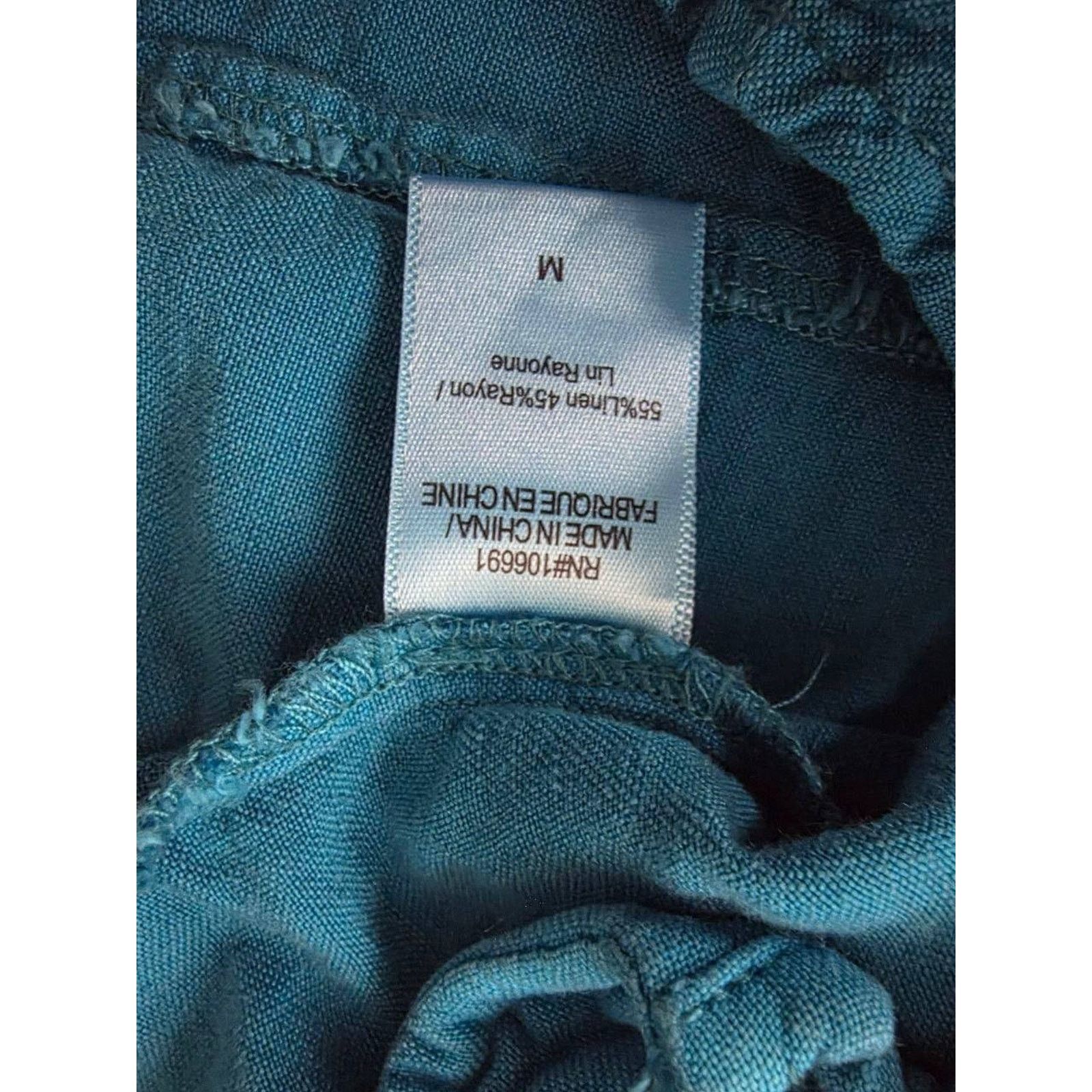 destin YFB Vest Top Sz Medium Linen Blend Button Up Blue A001556 Size M / US 6-8 / IT 42-44 - 6 Thumbnail