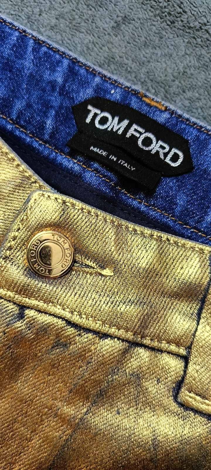 Tom Ford Tom Ford Gold Coated Metallic Denim Pants Size 31" - 3 Thumbnail