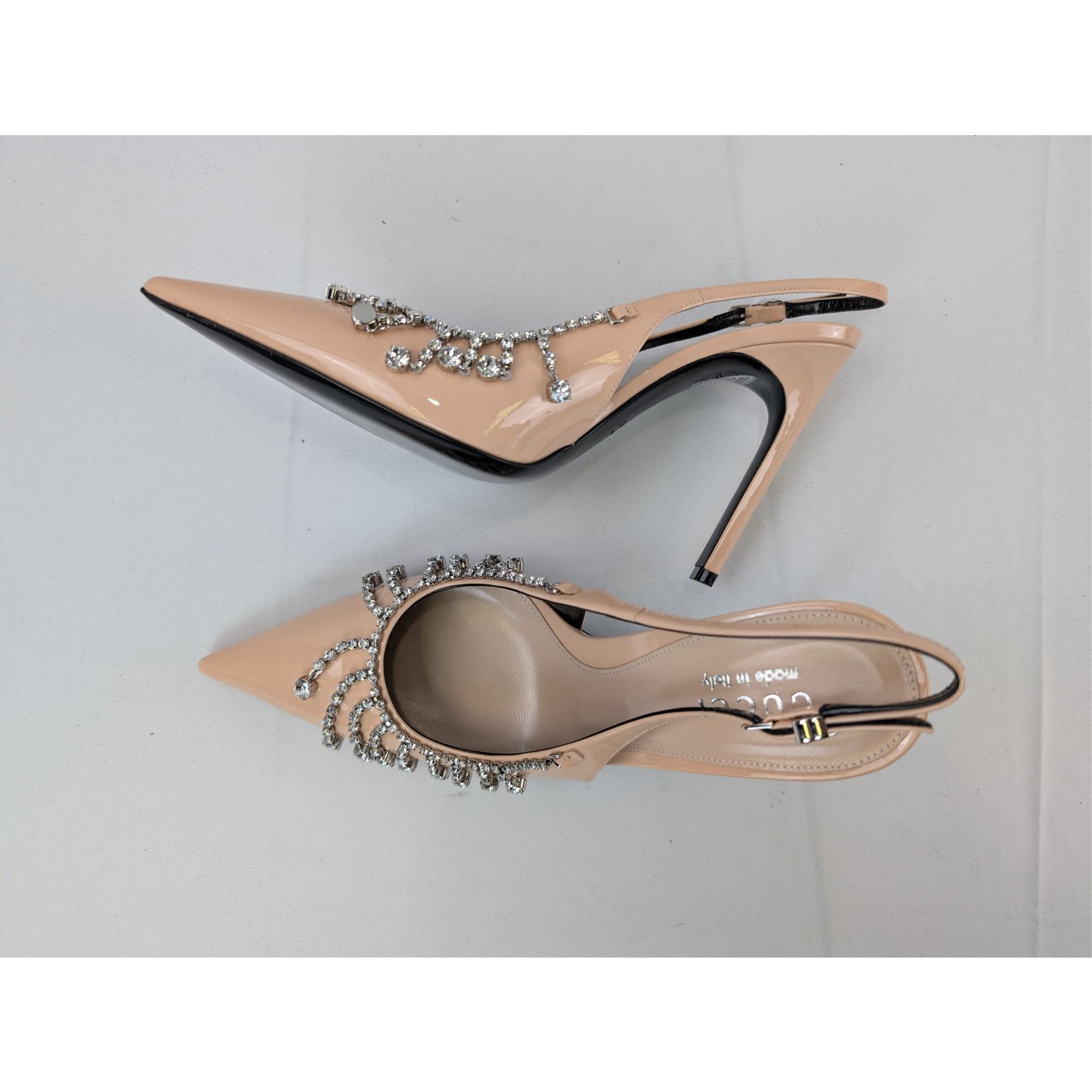 Gucci o1rshd1 Vernice crystal patent leather slingback pump Sandal Size US 9 / IT 39 - 1 Thumbnail