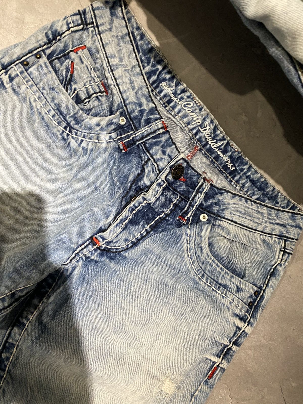 Japanese Brand Rare Distressed Washed Slim Jean / Number Nine Style / Y2K Size US 32 / EU 48 - 3 Thumbnail