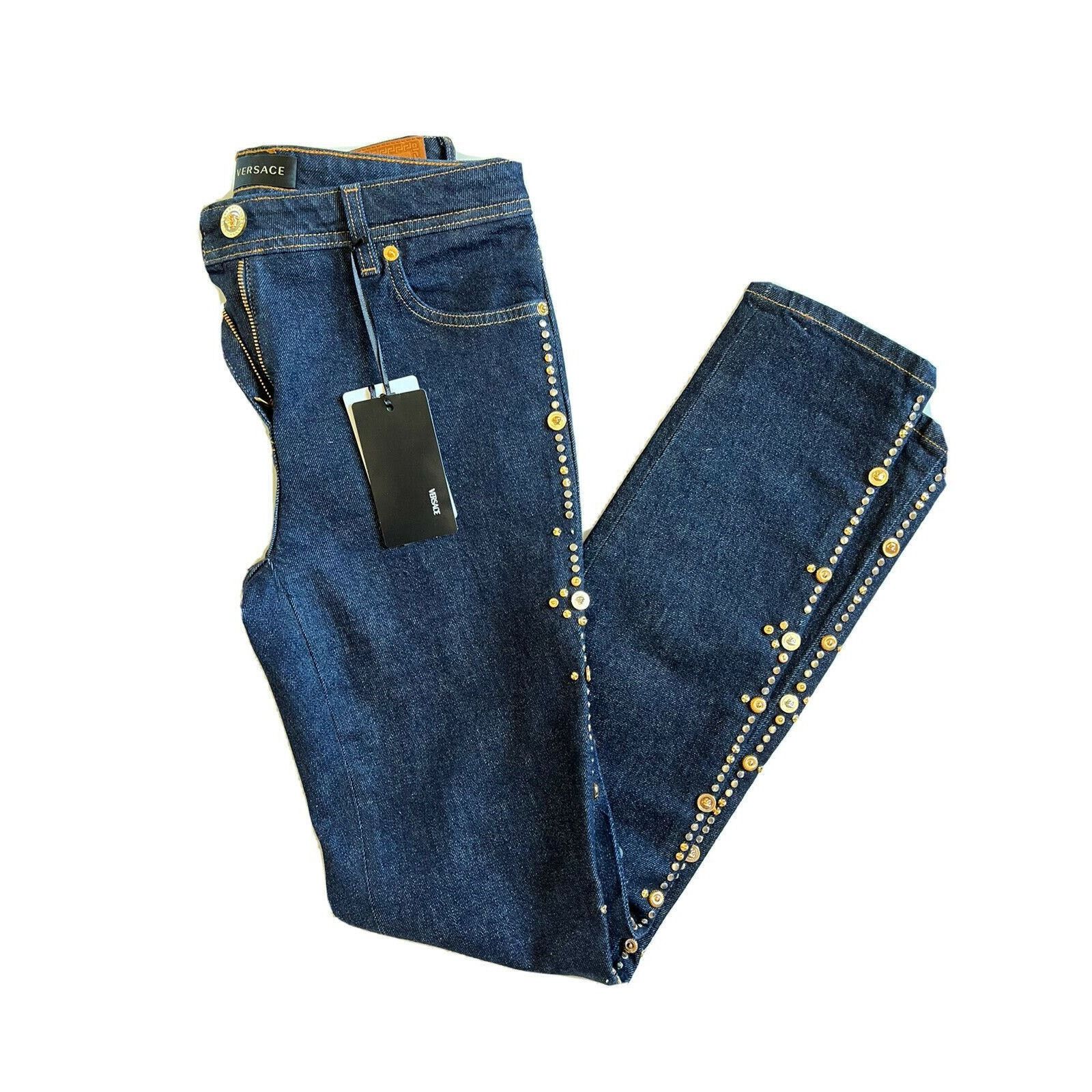 Versace Versace Studded Women's Denim Dark Blue Jeans Size 27 US Size 27" / US 4 / IT 40 - 3 Thumbnail