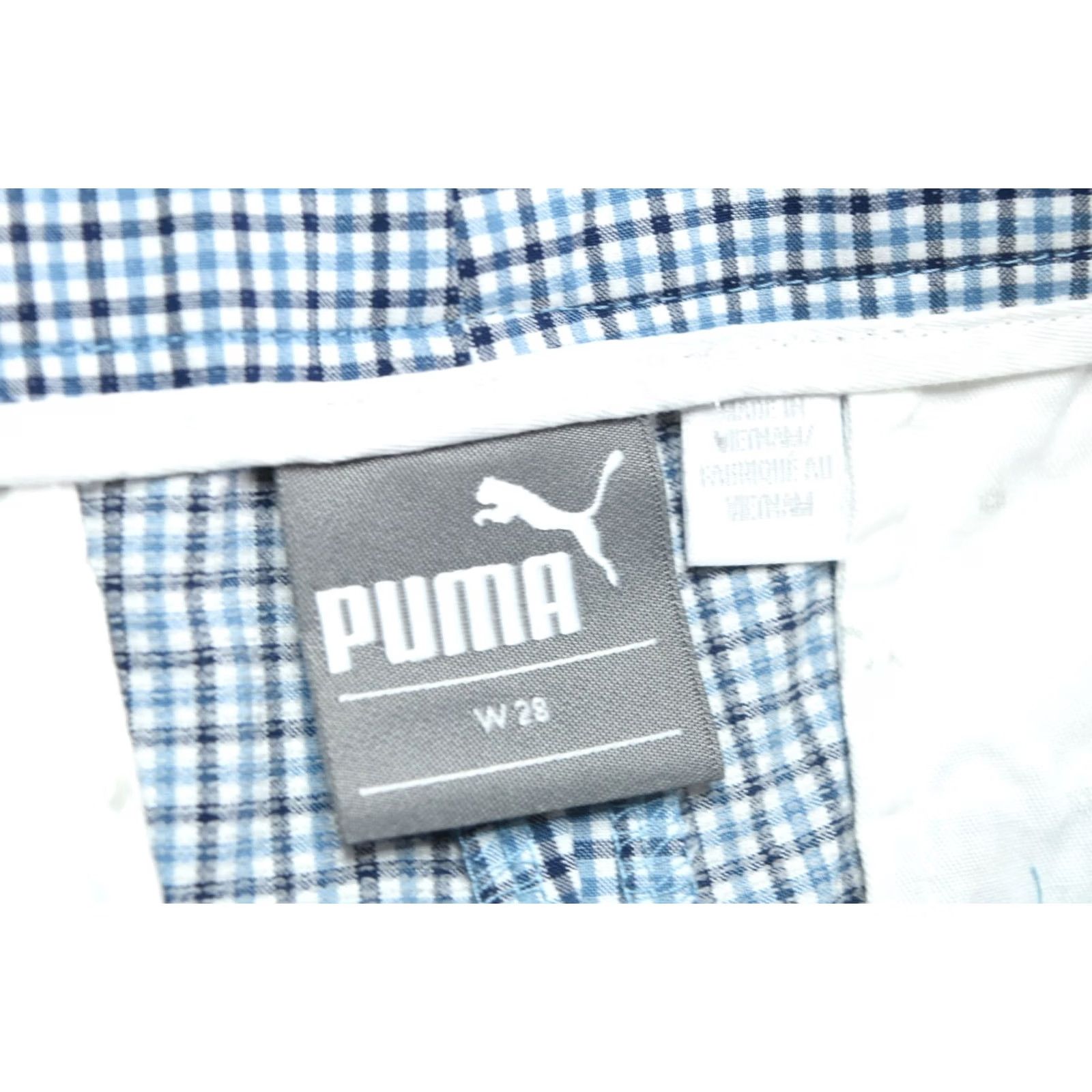 Puma Puma dryCELL Tech Flex Golf Shorts Mens 28 Blue Plaid Wicking Athletic Fit Size US 29 - 4 Thumbnail