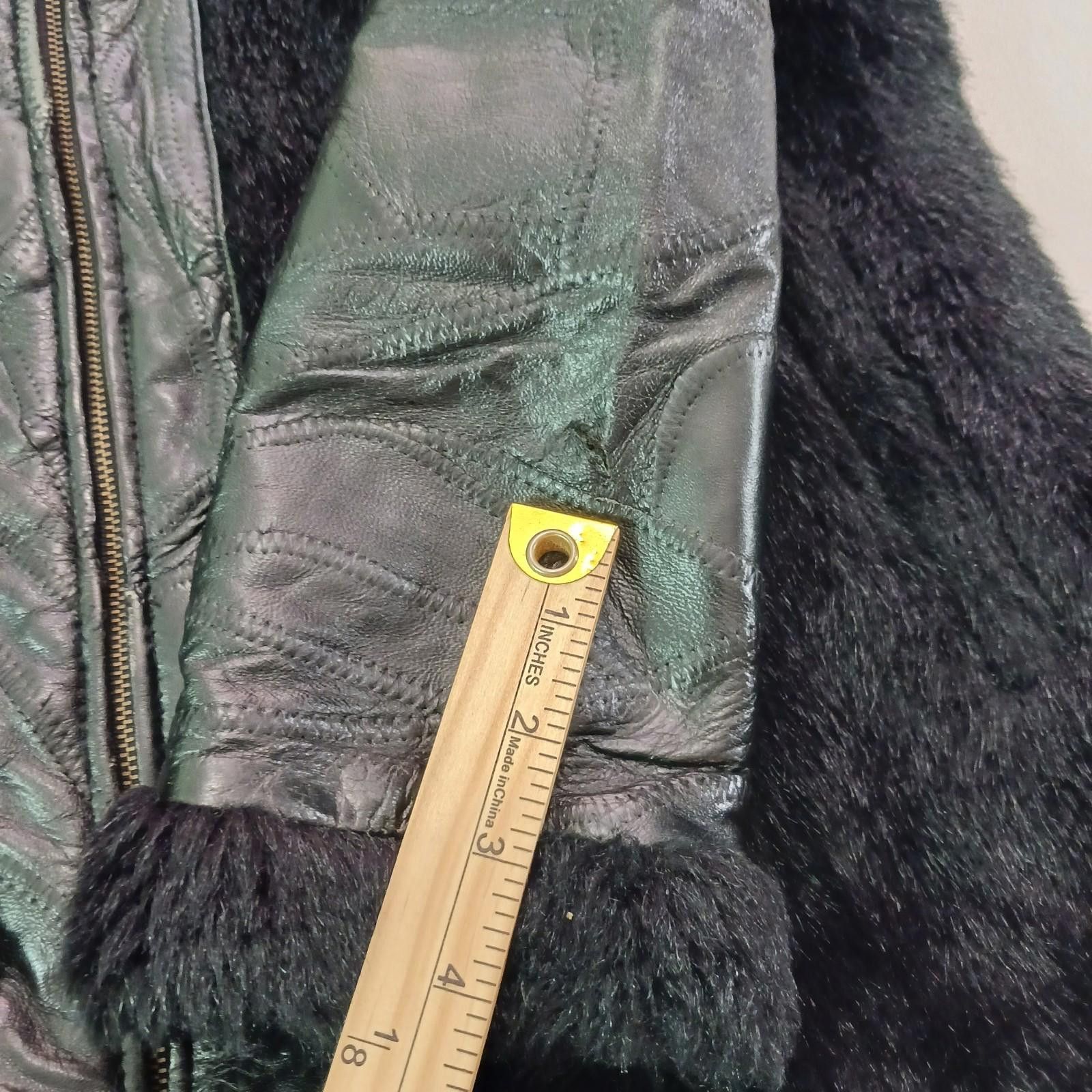 Designer Lady Italian Stone Design Genuine Leather Full Zip Jacket M Size M / US 6-8 / IT 42-44 - 4 Thumbnail
