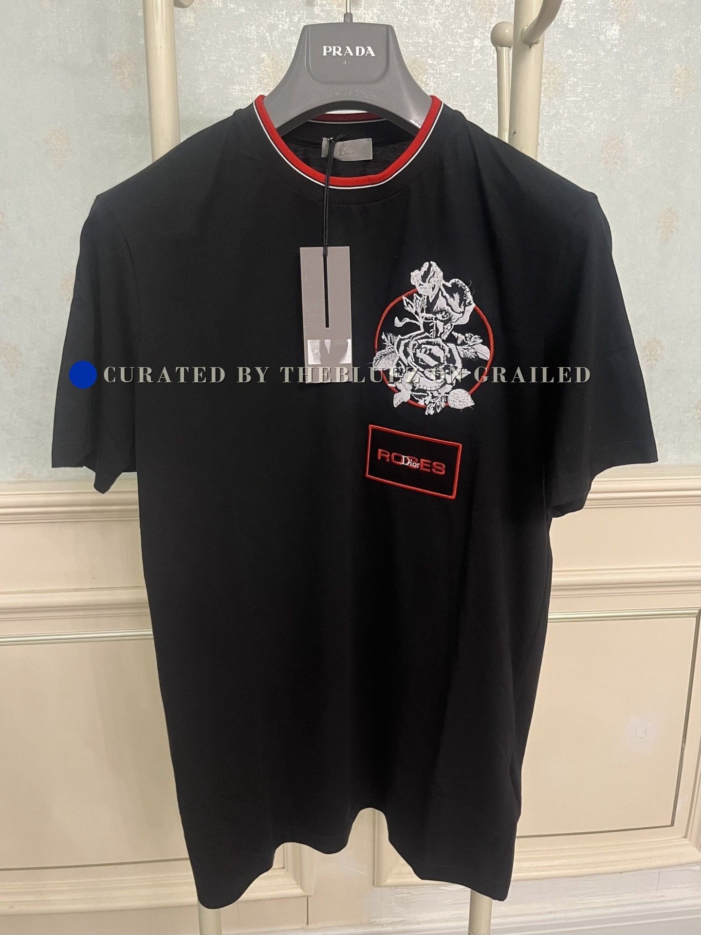 Dior × Hedi Slimane Dior Homme SS07 Red Roses Black T-Shirt | Grailed