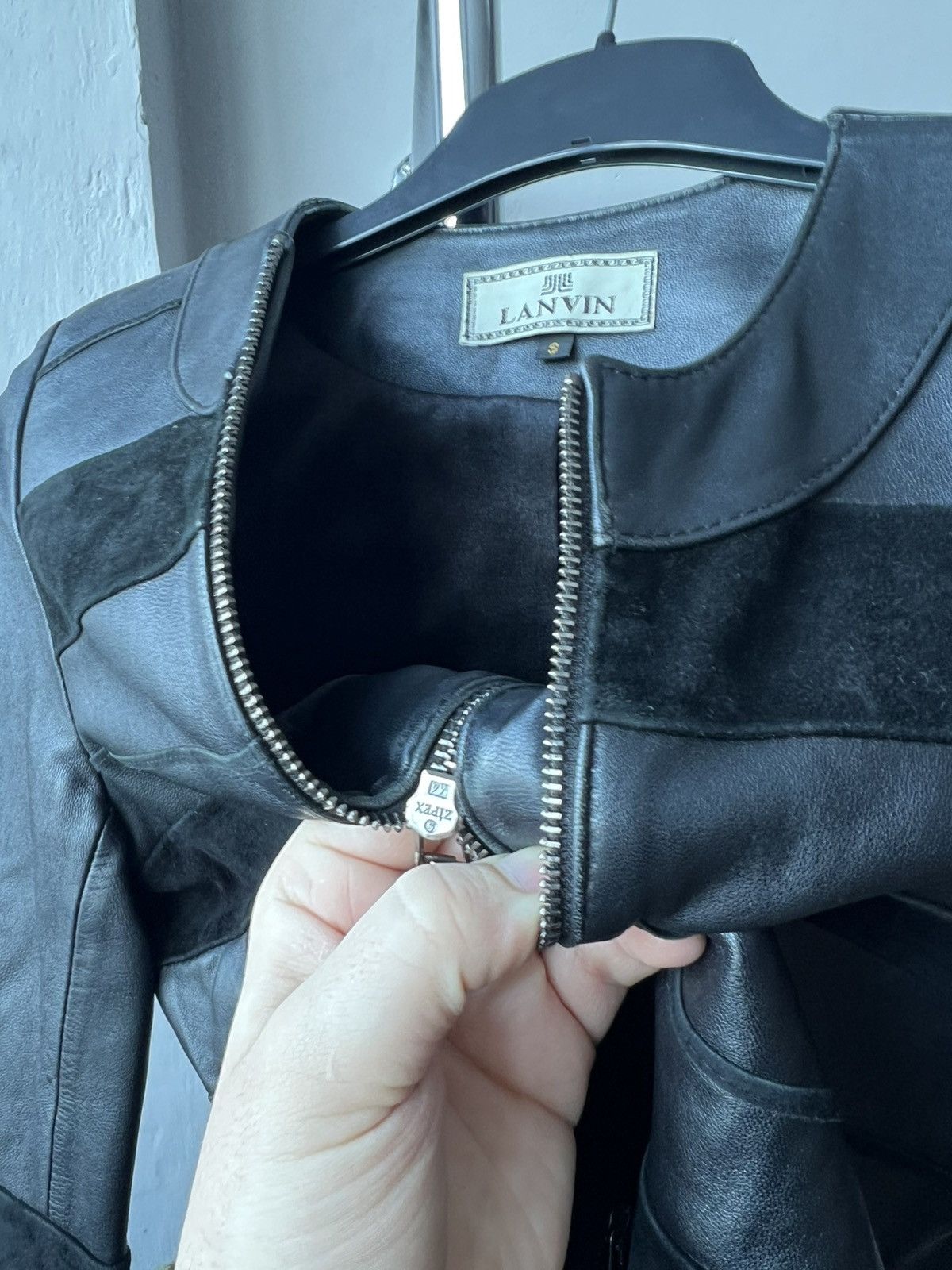Lanvin AW 1990 RARE LANVIN ARCHIVAL BIKER LEATHER BLACK JACKET SZ S Size S / US 4 / IT 40 - 9 Thumbnail