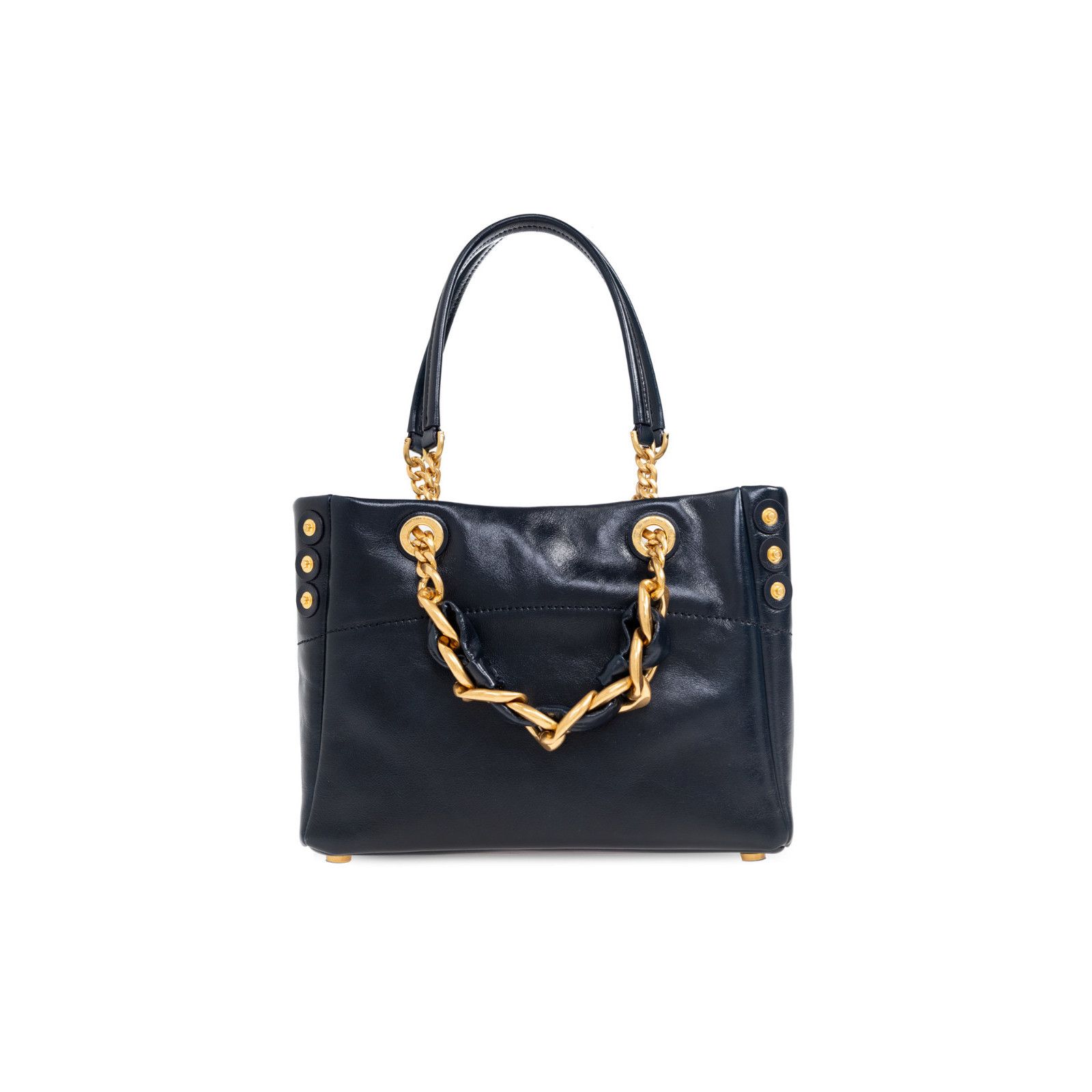 Balmain BALMAIN 1945 Soft Small Navy Leather Tote Bag New & Authenti Size ONE SIZE - 2 Thumbnail