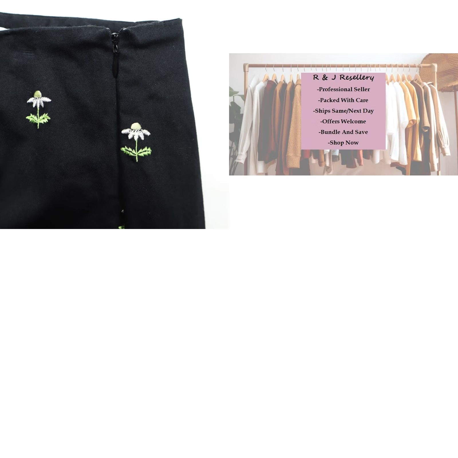 Pendleton Pendleton Women's Black Capri Pants Embroidered Daisy Flowers Sz 8 Capris Casual Free Shipping Size 30" / US 8 / IT 44 - 8 Thumbnail