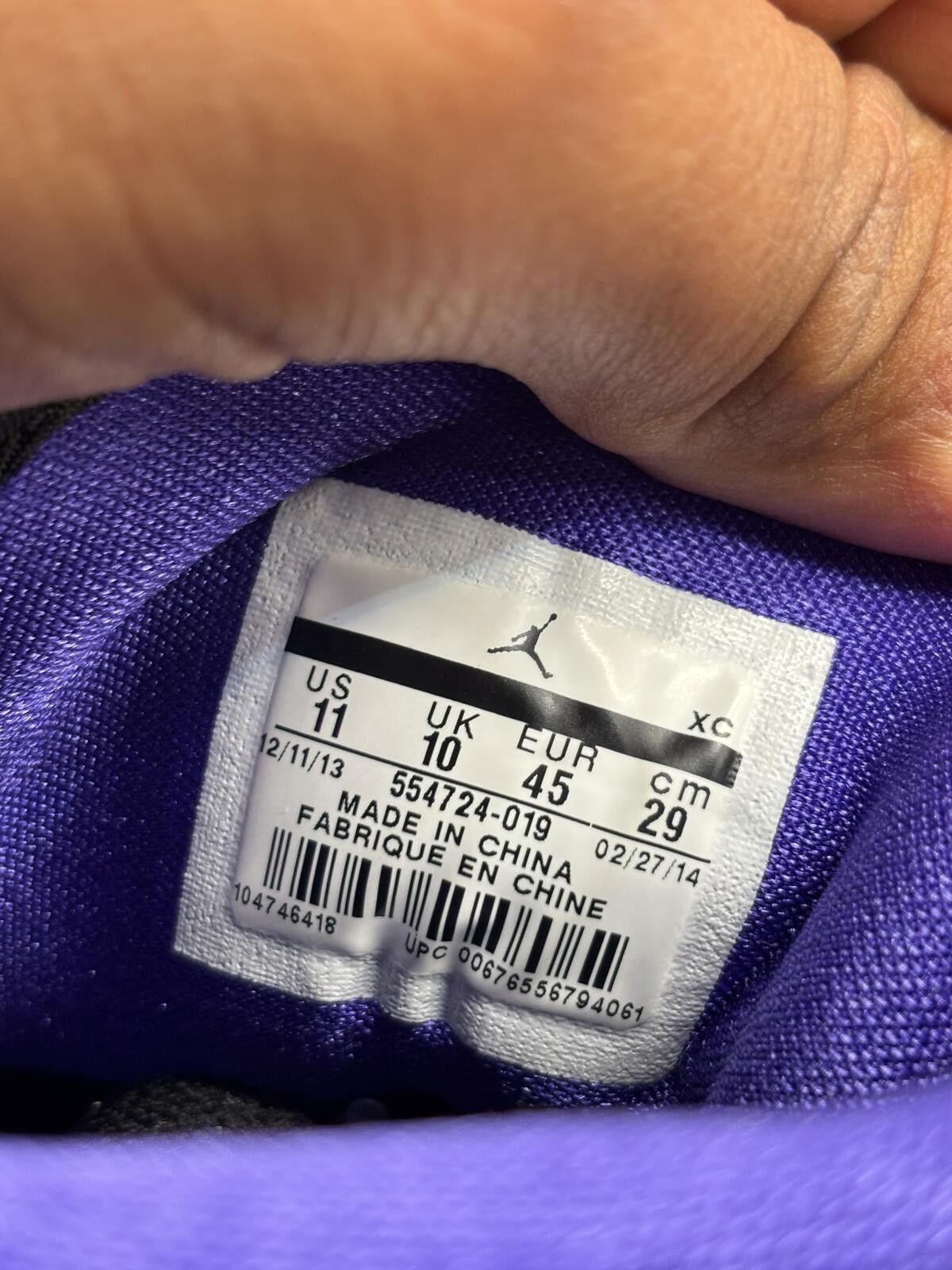 Jordan Brand Air Jordan 1 mid black dark concord 2014 Size US 11 / EU 44 - 6 Thumbnail