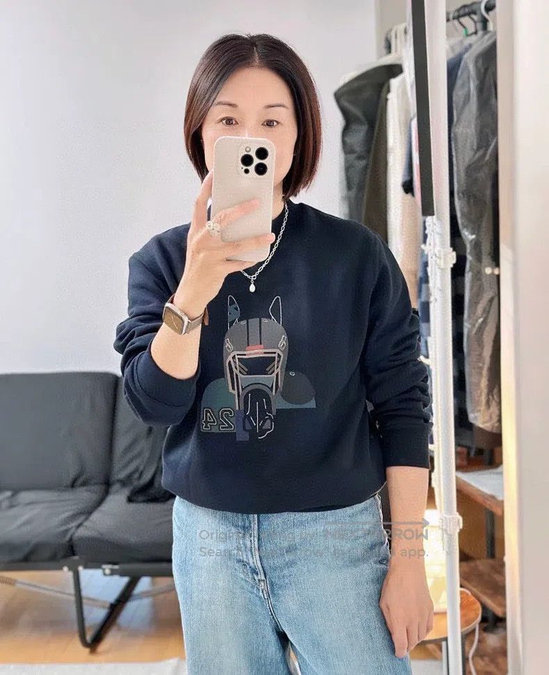 Hermes Hermes Navy blue animal and number print sweatshirt Size US L / EU 52-54 / 3 - 8 Thumbnail