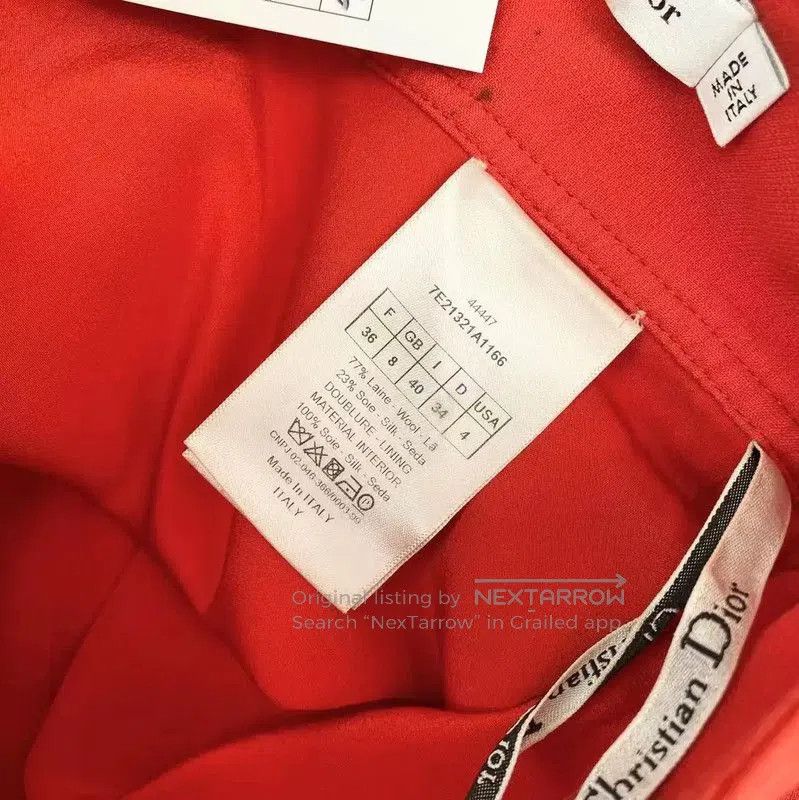 Dior Dior Red Cashmere Midi Skirt for Women . Size 28" / US 6 / IT 42 - 4 Thumbnail