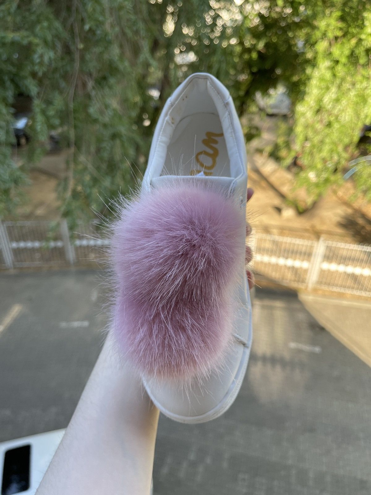 Sam Edelman Sam Edelman Leya faux fur-trimmed leather slip-on sneakers Size US 7 / IT 37 - 9 Thumbnail