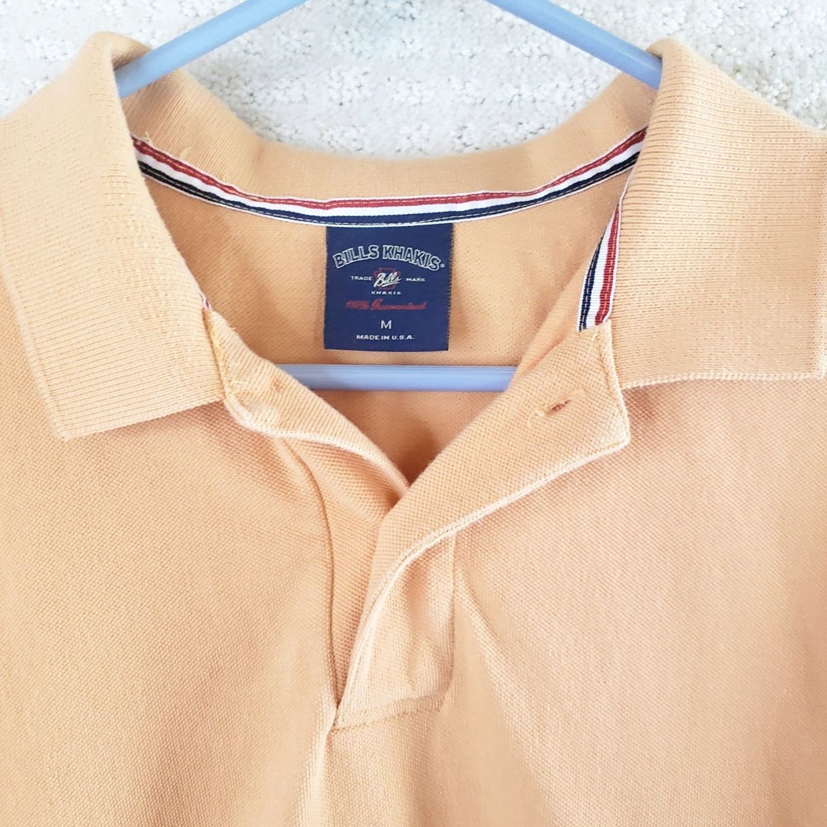 Bills Khakis Bill's Khakis Polo Shirt Mens M Relaxed Fit Cantalope Orange Supima Pique Cotton Short Sleeve Button-Up Shirt Size US M / EU 48-50 / 2 - 4 Thumbnail