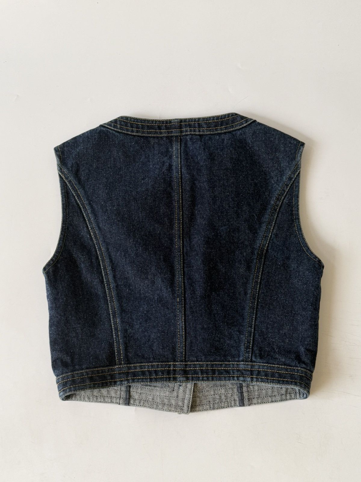 Chanel 1990s-2000s Chanel Indigo Denim Sleeveless Vest & Skirt Set Size XS / US 0-2 / IT 36-38 - 9 Thumbnail
