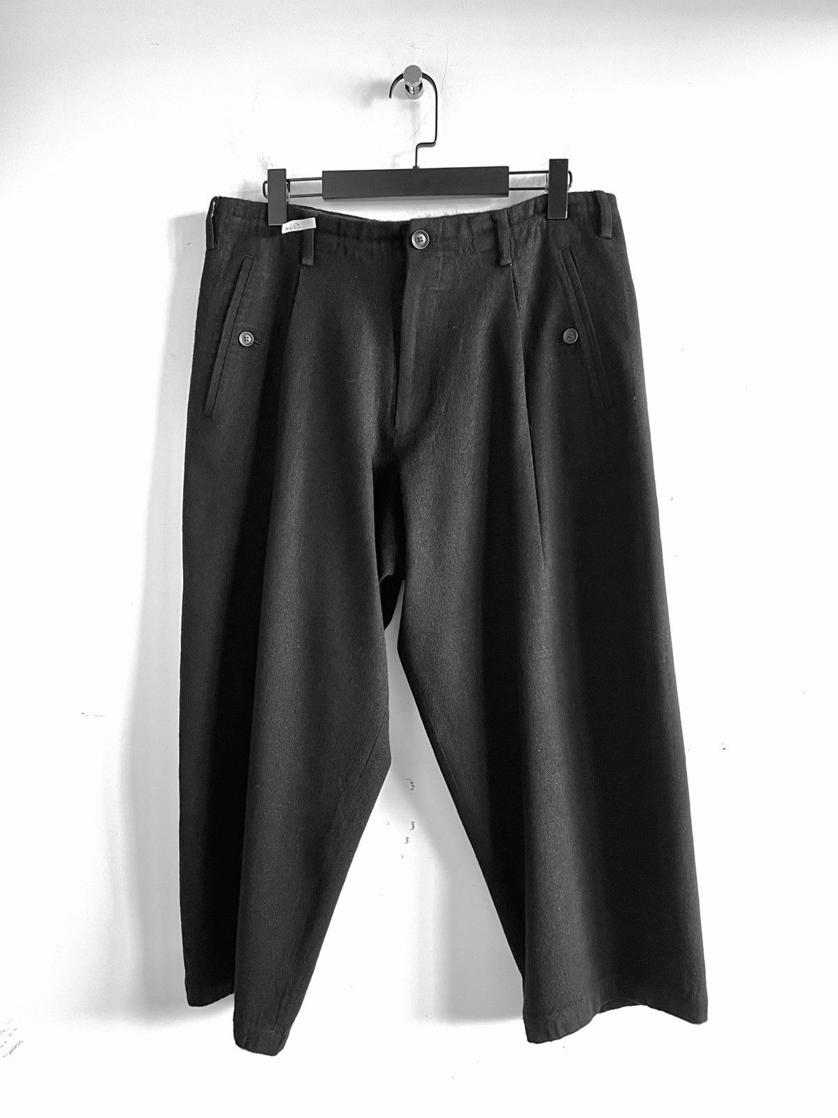 Yohji Yamamoto Yohji Yamamoto Pour Homme 1Tuck Wool Width Pants Size US 30 / EU 46 - 1 Thumbnail