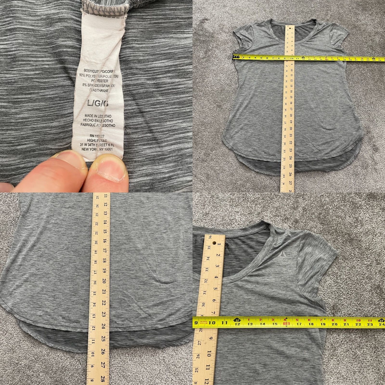 Reebok Reebok Active Top Womens Large Gray Short Sleeve Round Neck Athletic Gym Yoga Size L / US 10 / IT 46 - 8 Thumbnail