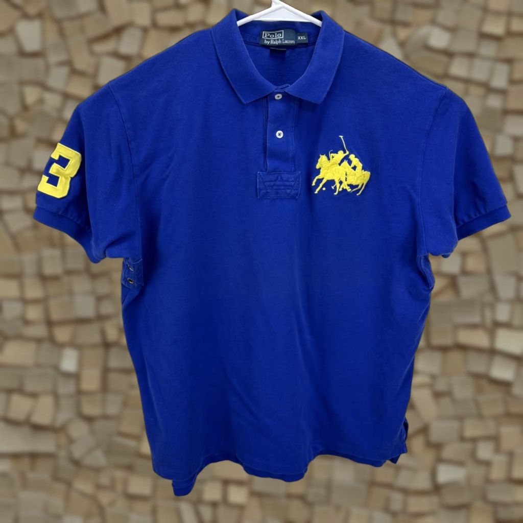 Polo Ralph Lauren Polo Ralph Lauren Shirt Mens XXL Polo Royal Blue Dueling Ponies Rugby Patch 3 Patch Polo Ralph Lauren Big Pony 90s Preppy Sports Mens Polo Shirt Size US XXL / EU 58 / 5 - 1 Thumbnail