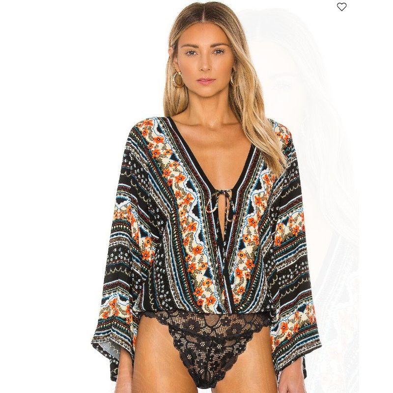 Free People Free People Intimately Floral Dolman Sleeve Bodysuit XS Size XS / US 0-2 / IT 36-38 - 1 Thumbnail