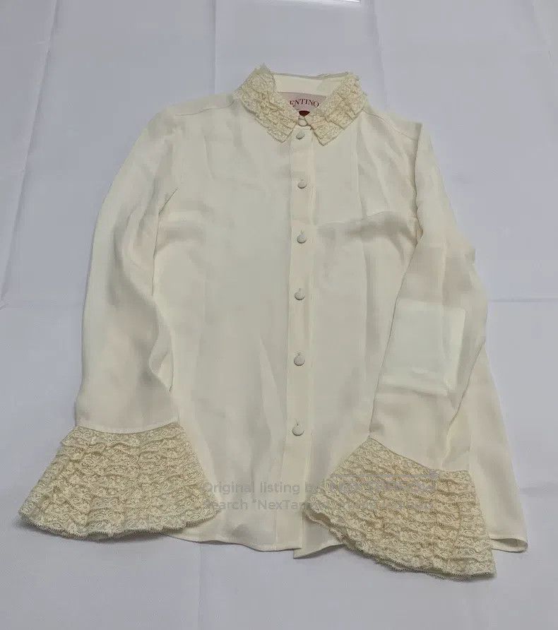 Valentino Valentino Solid color single-breasted long-sleeved shirt Size S / US 4 / IT 40 - 4 Thumbnail