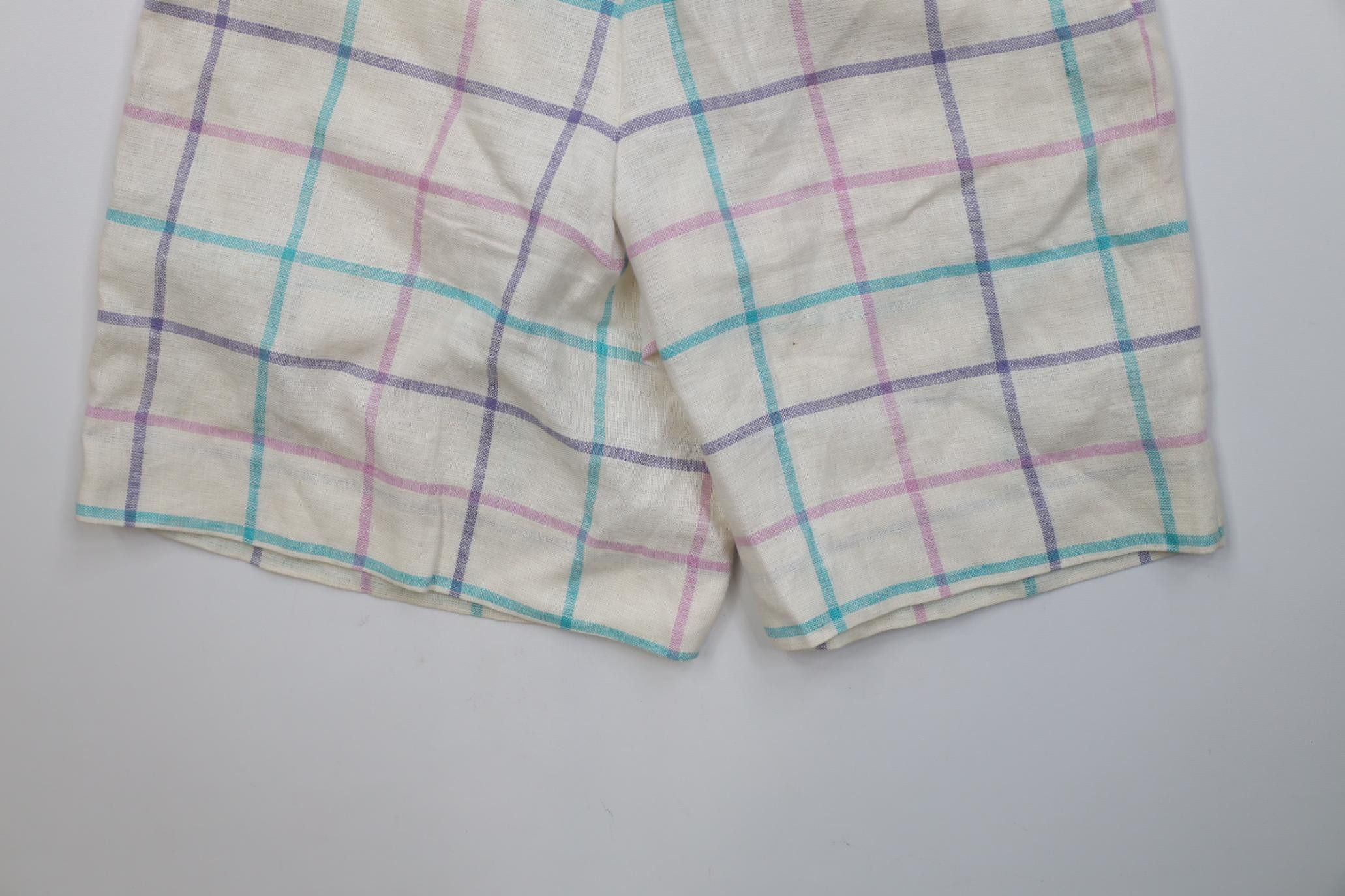Lands' End Vintage 80s 90s Lands End Burlap Bermuda Shorts Plaid USA Size 28" / US 6 / IT 42 - 14 Thumbnail
