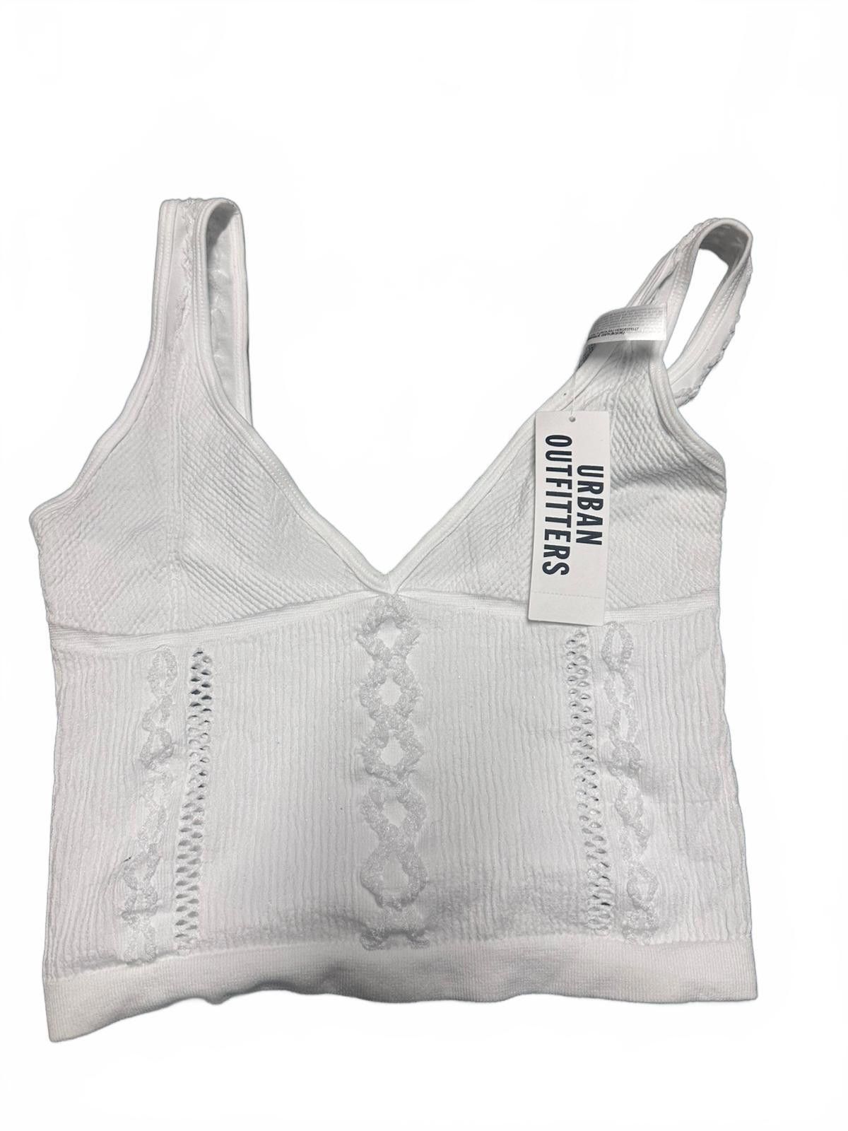 Urban Outfitters Urban Outfitters White Cropped Bralette Size L / US 10 / IT 46 - 2 Thumbnail