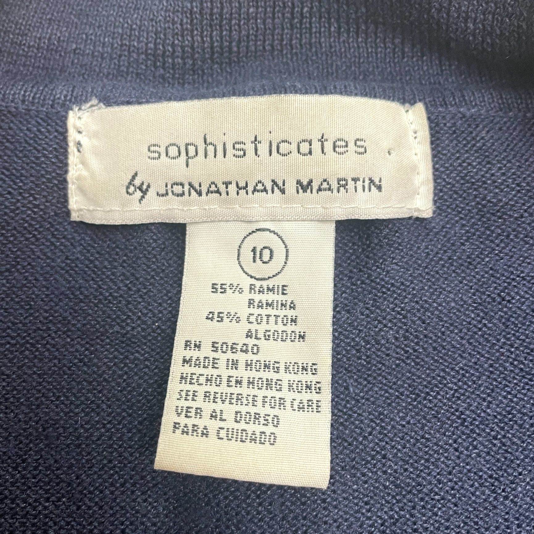 Vintage VINTAGE Jonathan Martin Sweater Cardigan Women 10 Blue Embroidered Knit Cotton Ramie Short Sleeve Classic Designer Women Size L / US 10 / IT 46 - 5 Thumbnail