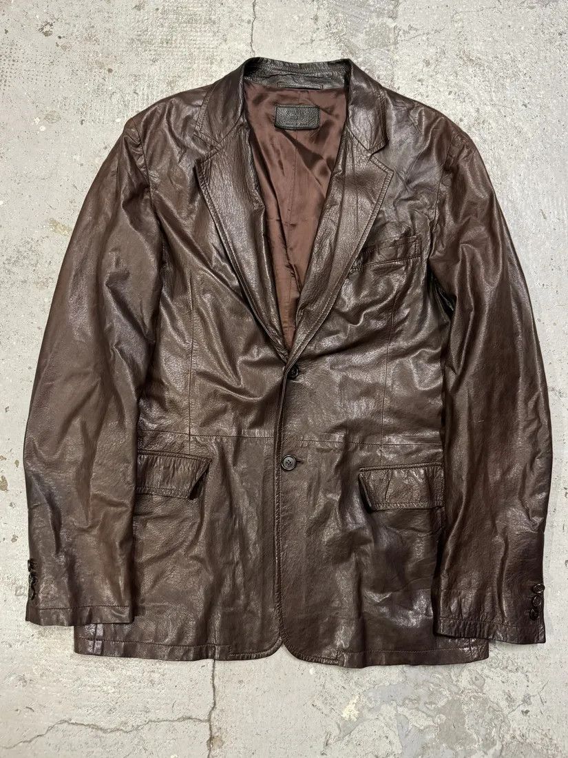 Prada AW2010 Prada Brown Eroded Leather Blazer Jacket Size US M / EU 48-50 / 2 - 1 Thumbnail