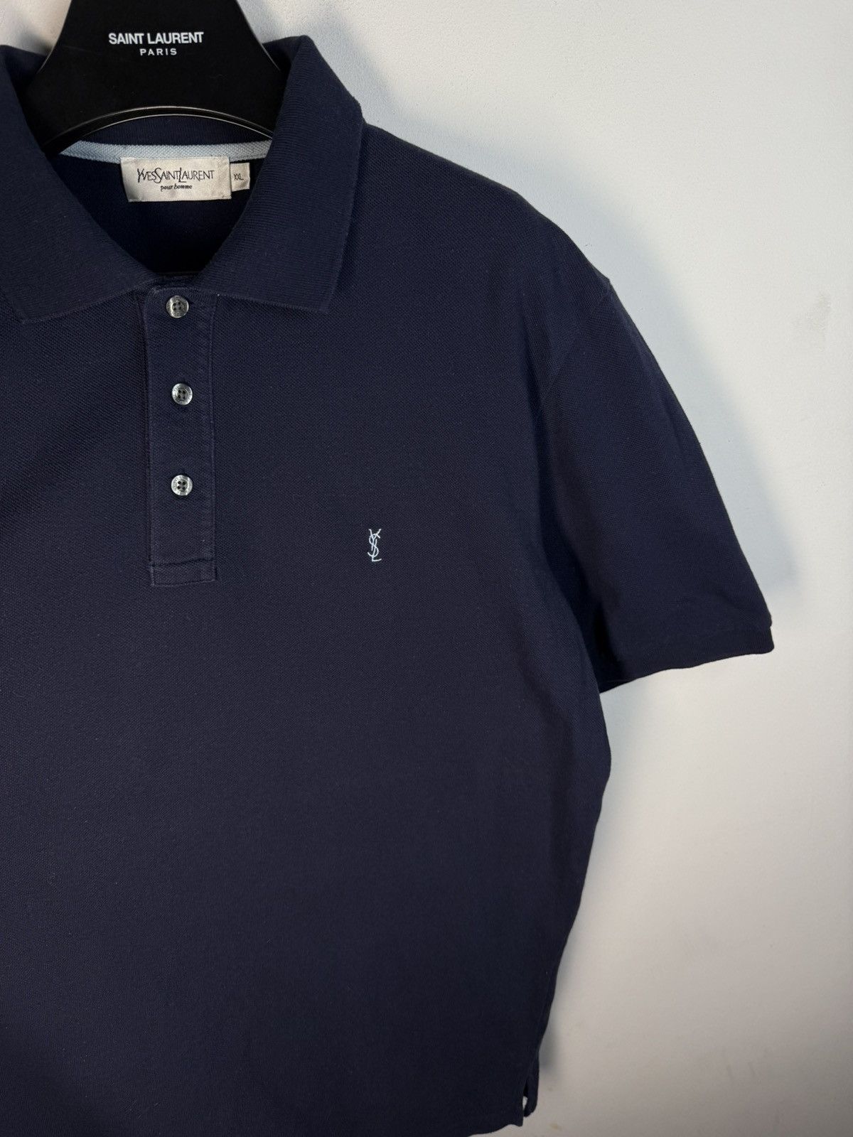 Yves Saint Laurent YSL Polo Shirt Navy YSL T-shirt YSL Shirt Size US XXL / EU 58 / 5 - 9 Thumbnail