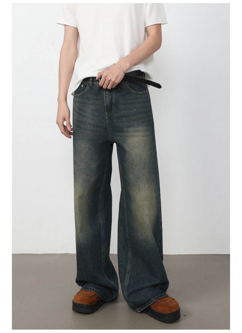 Vintage Men's American Retro Washed Loose-Fit Straight-Leg Jeans Size US 32 / EU 48 - 2 Thumbnail