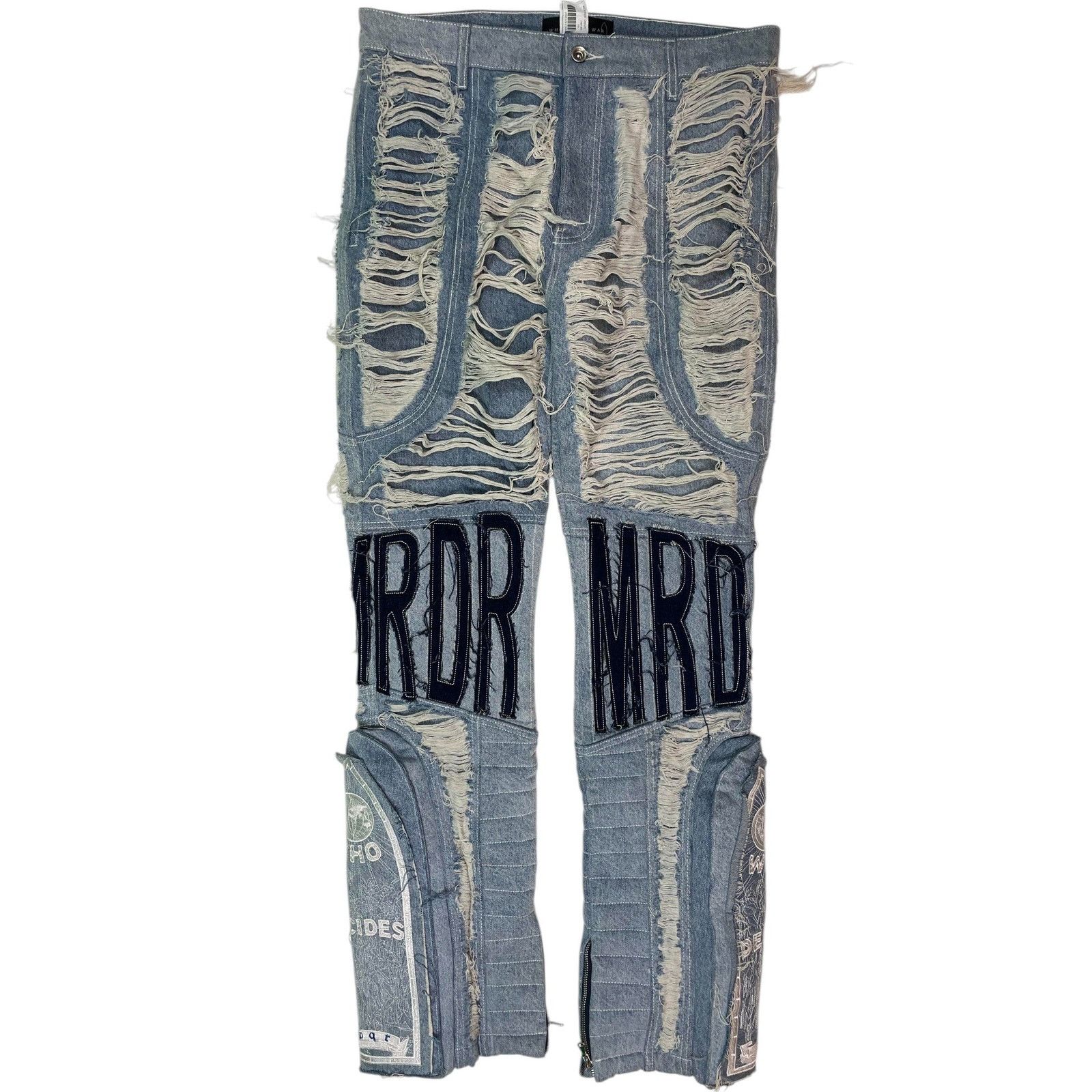 Who Decides War WDW Moto Light Wash Denim Jeans Size US L / EU 52-54 / 3 - 1 Thumbnail