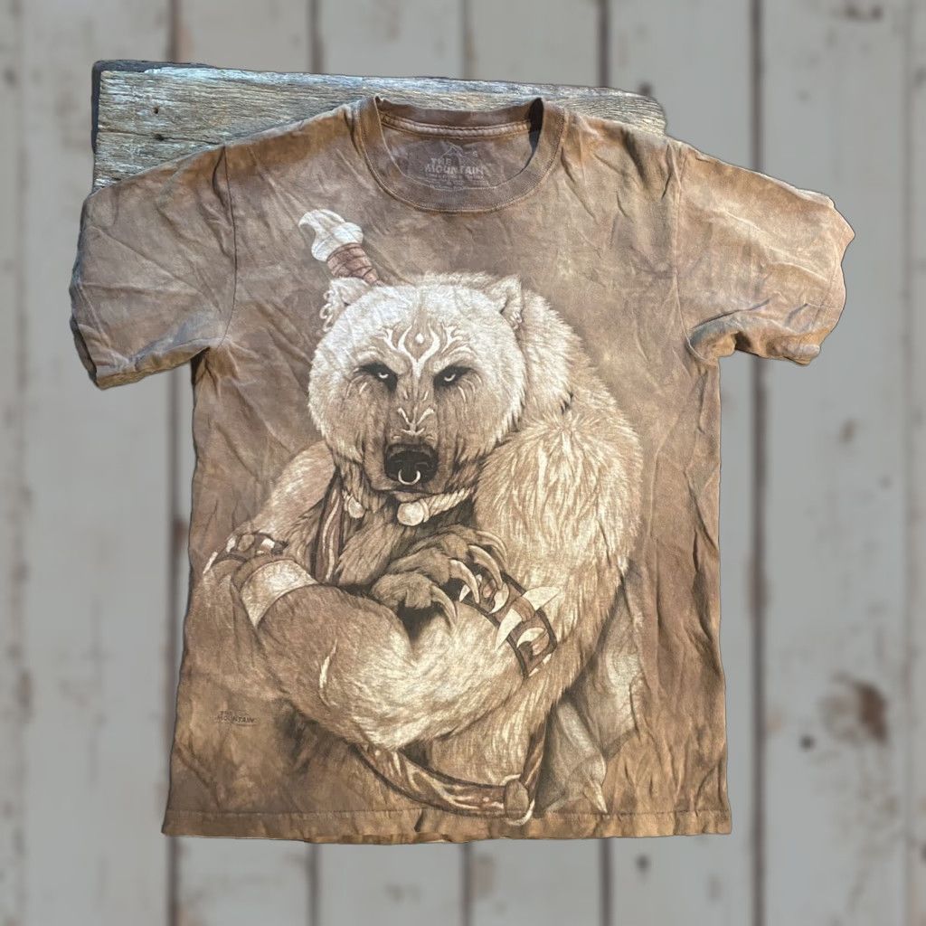 The Mountain VINTAGE The Mountain Warrior Polar Bear Tribal Hunter Beast Dyed Shirt S Men Brown Graphic Tee Crew Neck Short Sleeve T-Shirt 100% Cotton Regular Size US S / EU 44-46 / 1 - 1 Thumbnail