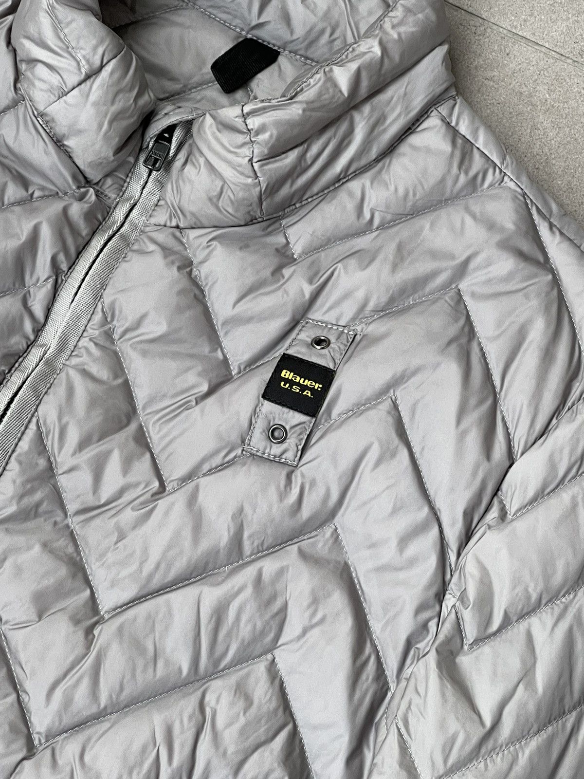 Other Blauer USA Sleeve Logo Quilted Grey Light Puffer Jacket Size US M / EU 48-50 / 2 - 10 Thumbnail