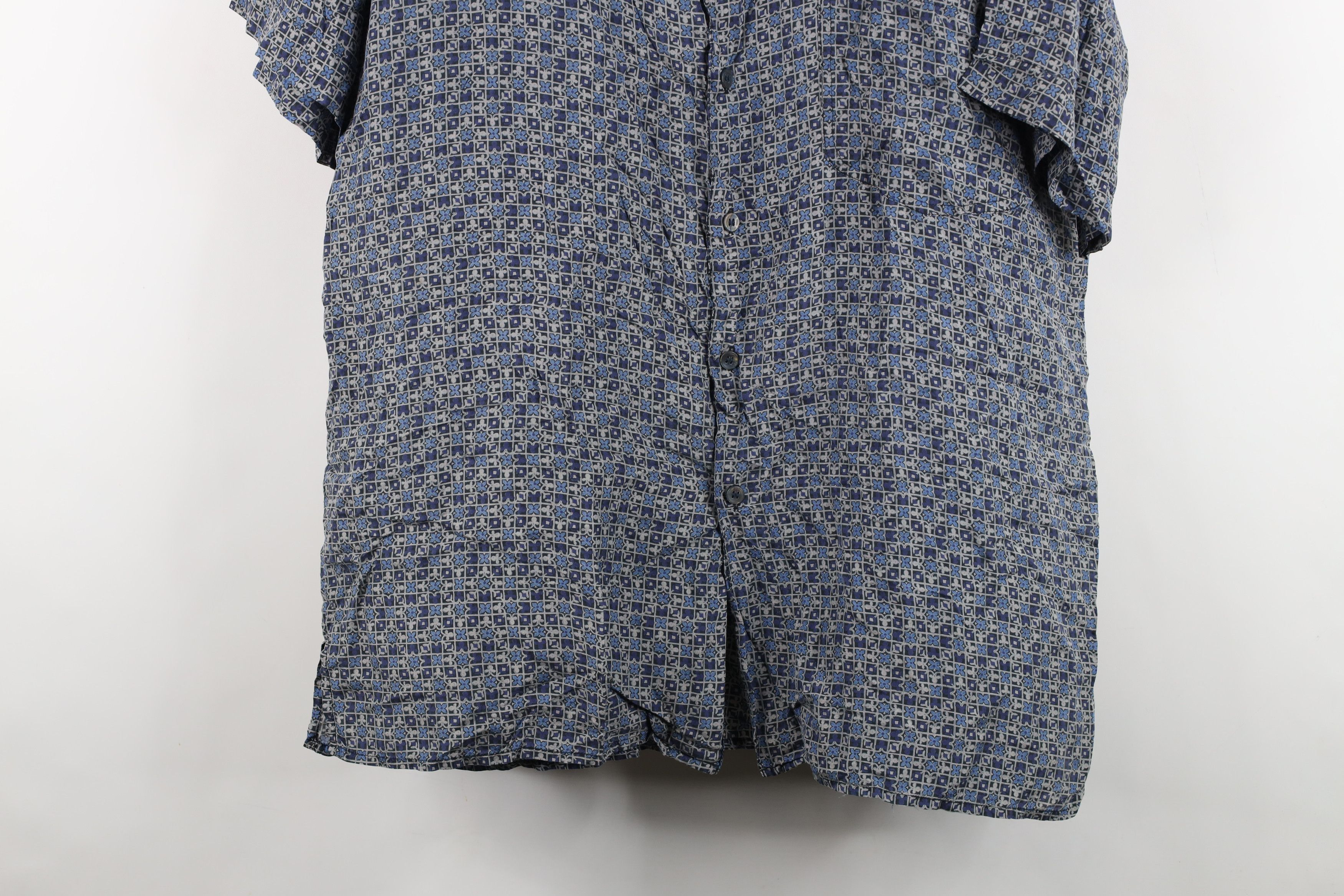 Vintage Vintage 90s Streetwear Silk Flower Band Collar Button Shirt Size US L / EU 52-54 / 3 - 3 Thumbnail