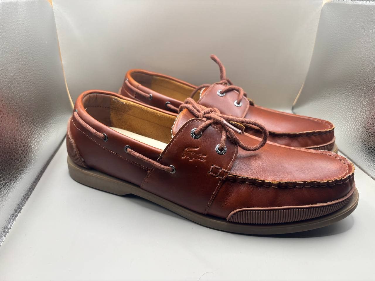 Lacoste Lacoste Nautic 120 2 Brown Leather Boat Shoes US 12 EUR 46 Size US 12 / EU 45 - 7 Thumbnail