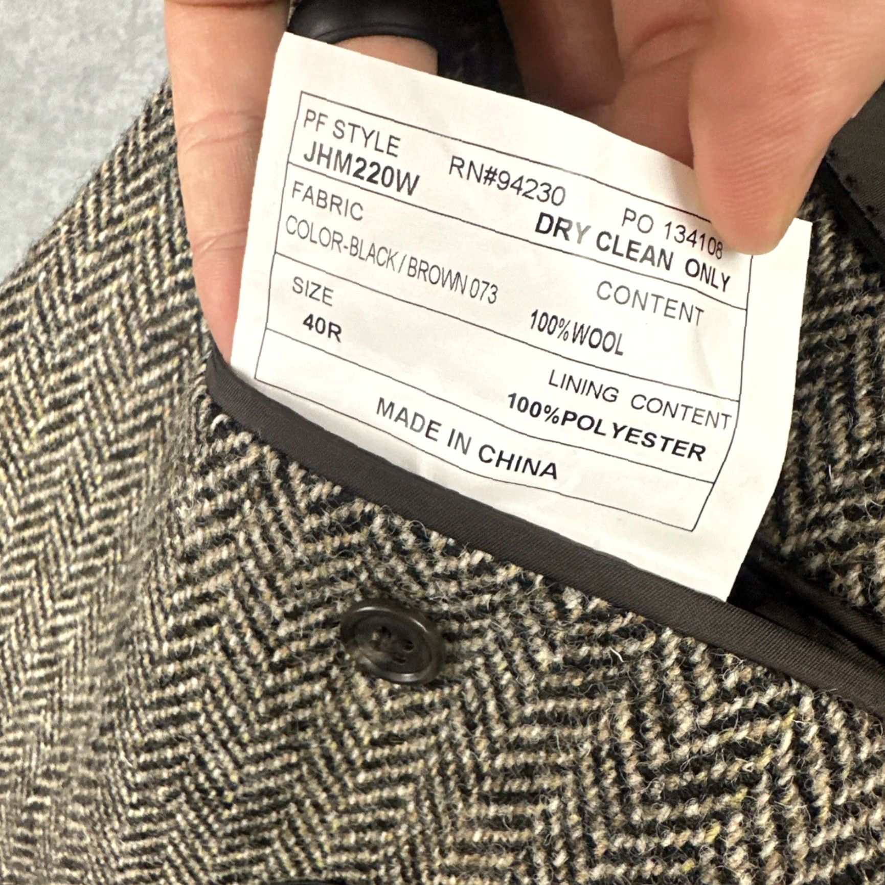 Harris Tweed Harris Tweed Paul Fredrick Blazer Mens 40R Herringbone 100% Wool Sports Jacket Size 40R - 4 Thumbnail
