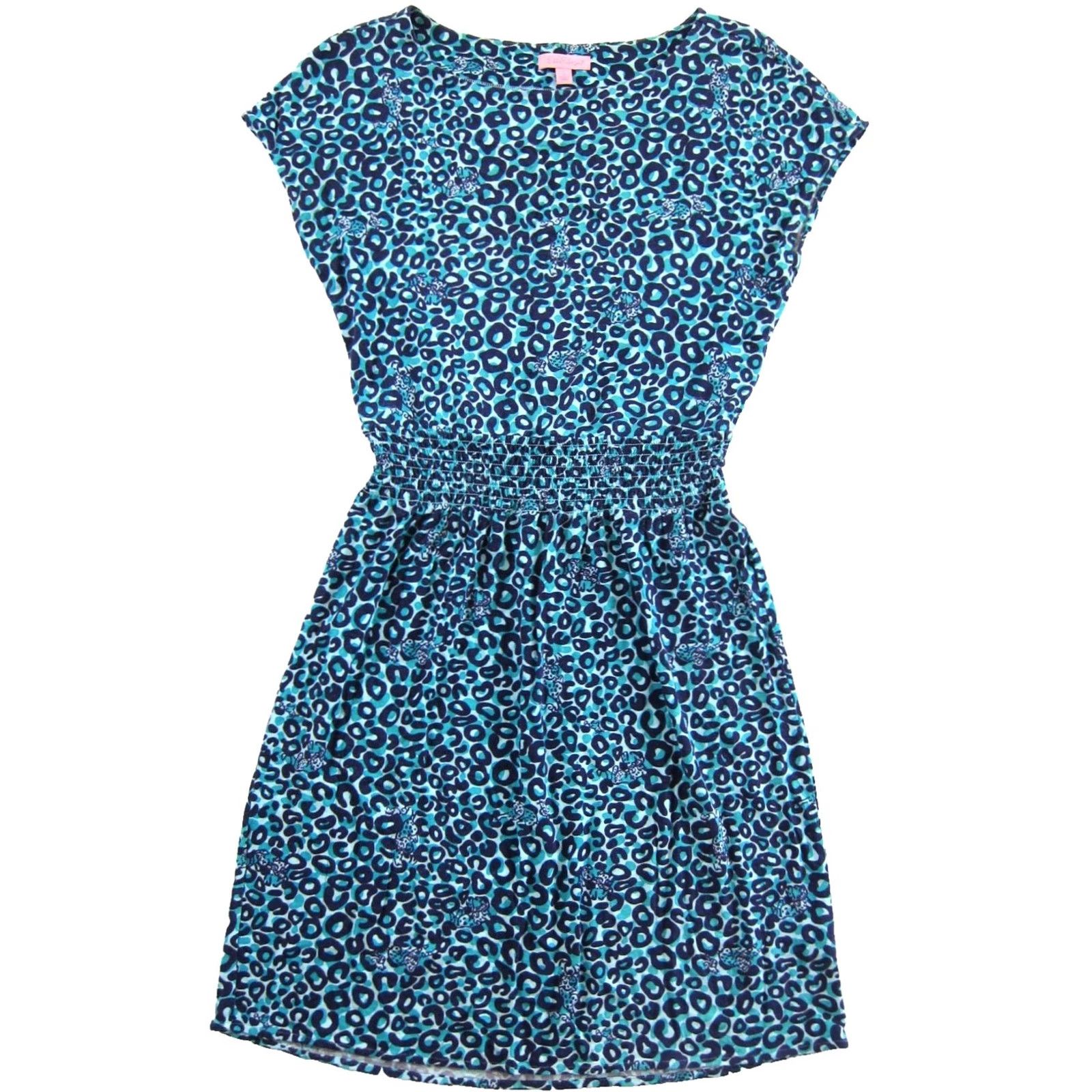 Lilly Pulitzer Lilly Pulitzer Blue Leopard Print Jersey Stretch Cap Sleeve Sheath Dress Small Size S / US 4 / IT 40 - 2 Thumbnail