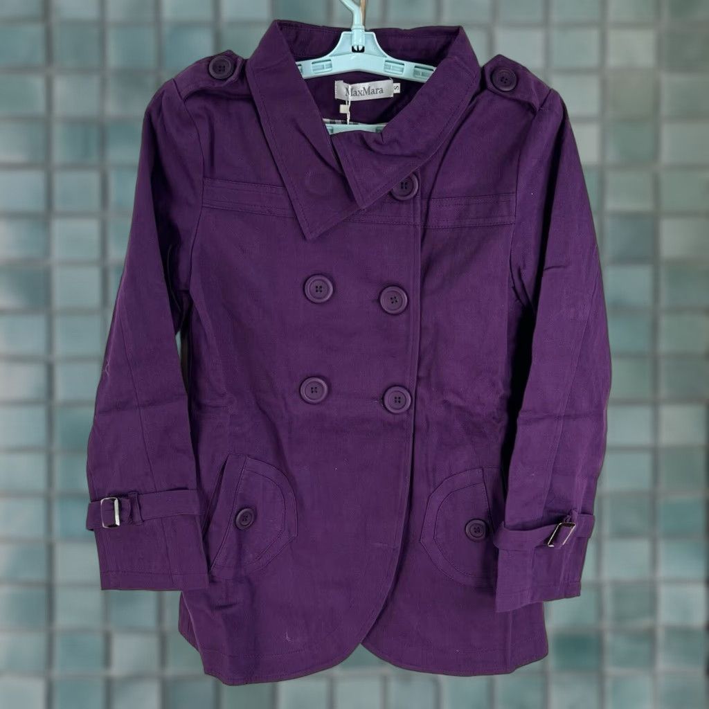 Max Mara Max Mara Purple Double Breasted Short Trench Coat Womens Jr Size S Fashion, Classic, Designer, USA Size 28" / US 6 / IT 42 - 1 Thumbnail