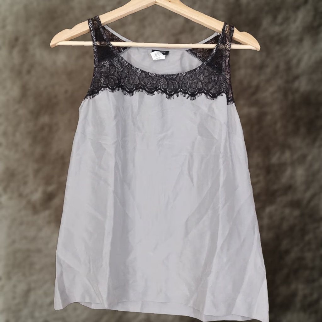 J.Crew J.CREW Gray Lace Sleeveless Blouse Top Womens Size 0 Silk Casual Size XS / US 0-2 / IT 36-38 - 1 Thumbnail
