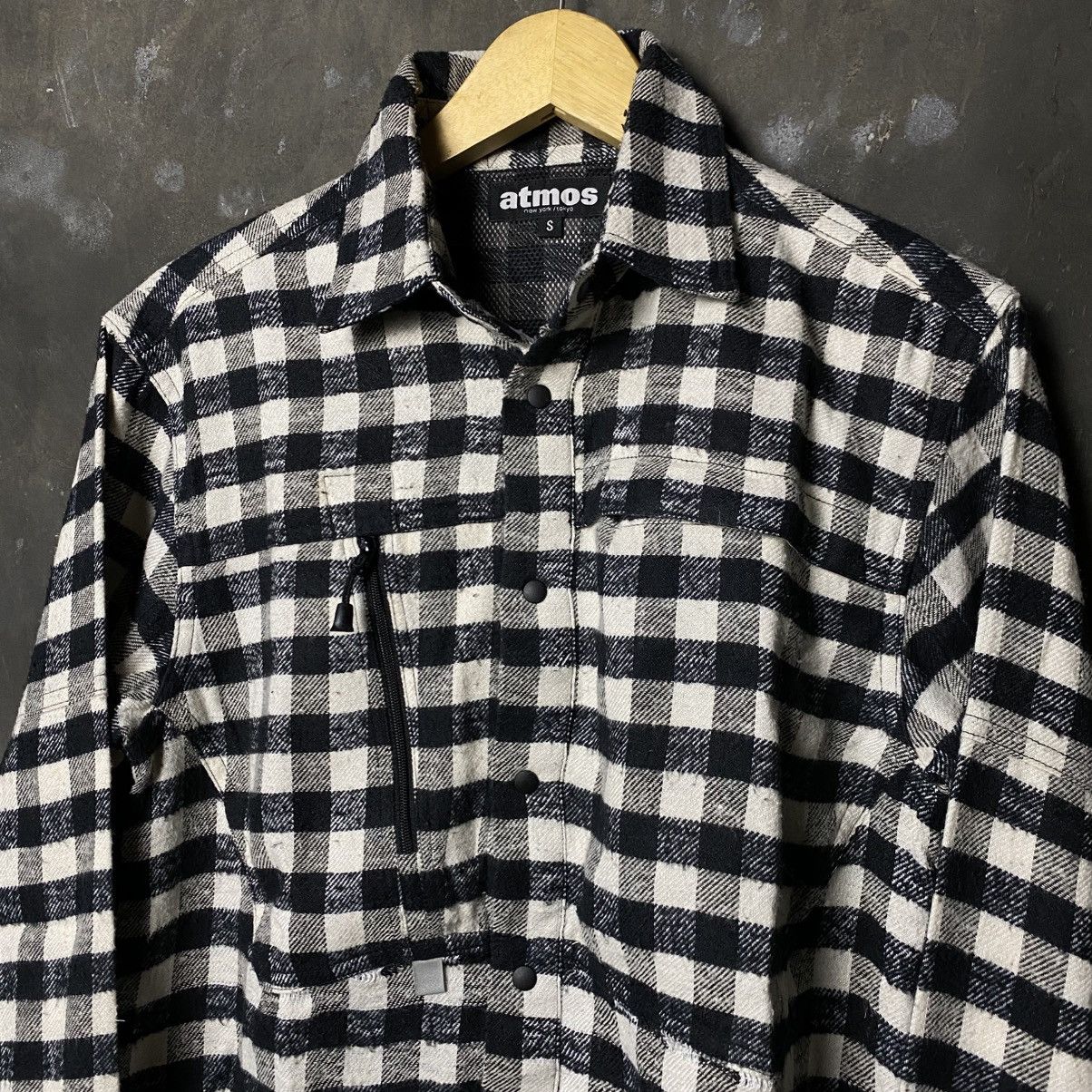 Japanese Brand × atmos Atmos checkered plaid flannelshirt with pocket zip Size US M / EU 48-50 / 2 - 3 Thumbnail