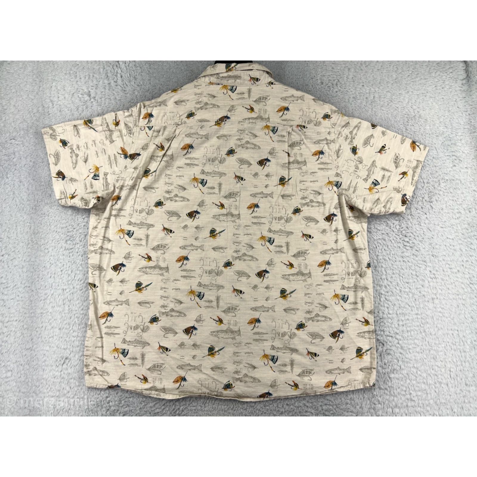 Gloverall RedHead Shirt Mens 2XL Beige Fishing Fly All Over Print Angler 100% Cotton Shirt Men's Beige Fishing Angler 100% Cotton 2XL RedHead Size US XXL / EU 58 / 5 - 2 Thumbnail