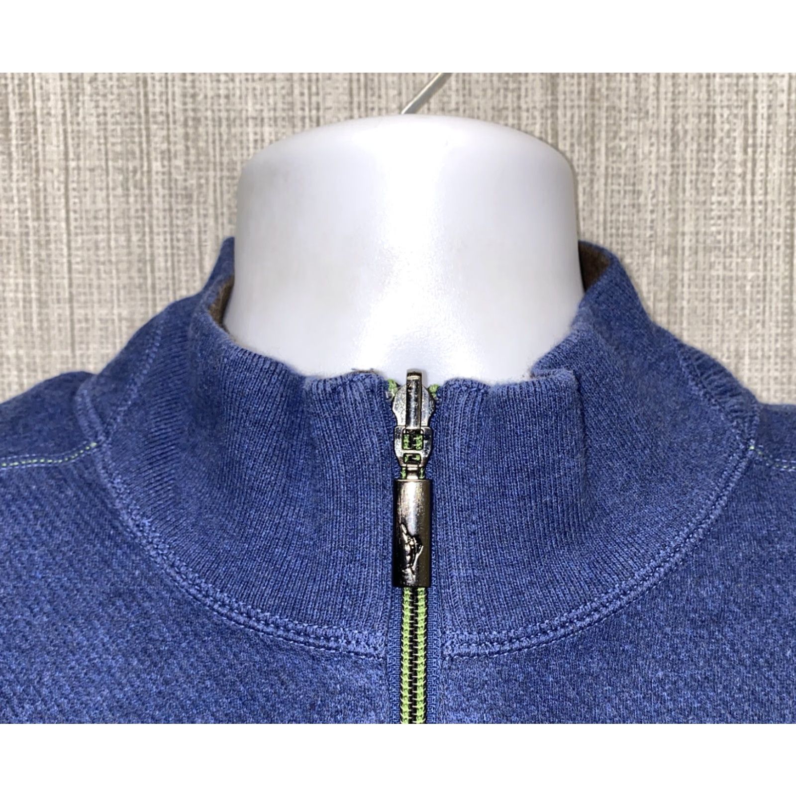 Tommy Bahama Tommy Bahama Sweater Reversible 1/2 Zip Pullover Mens XL Blue/Brown Cotton Shirt Size US XL / EU 56 / 4 - 3 Thumbnail