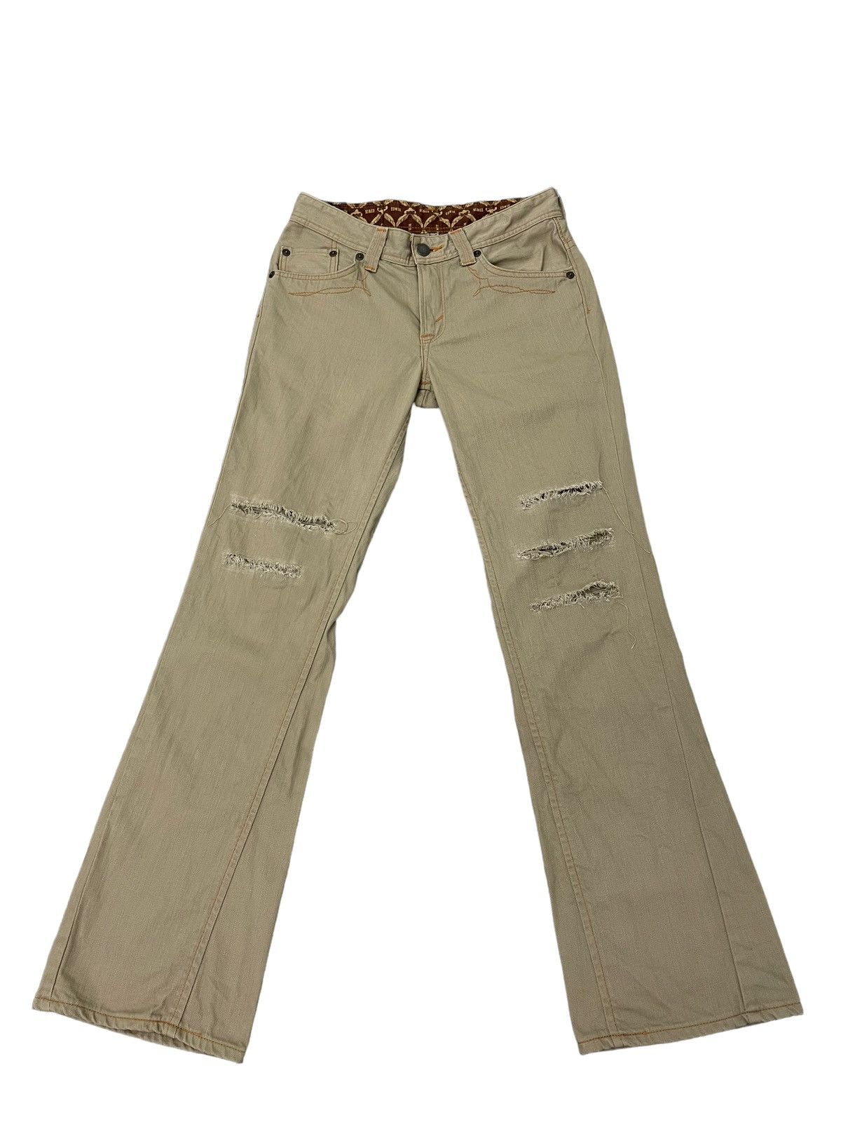 Japanese Brand Flare Jeans Edwin Japan Distress Boot Cut 7🟦6 Size US 32 / EU 48 - 2 Thumbnail