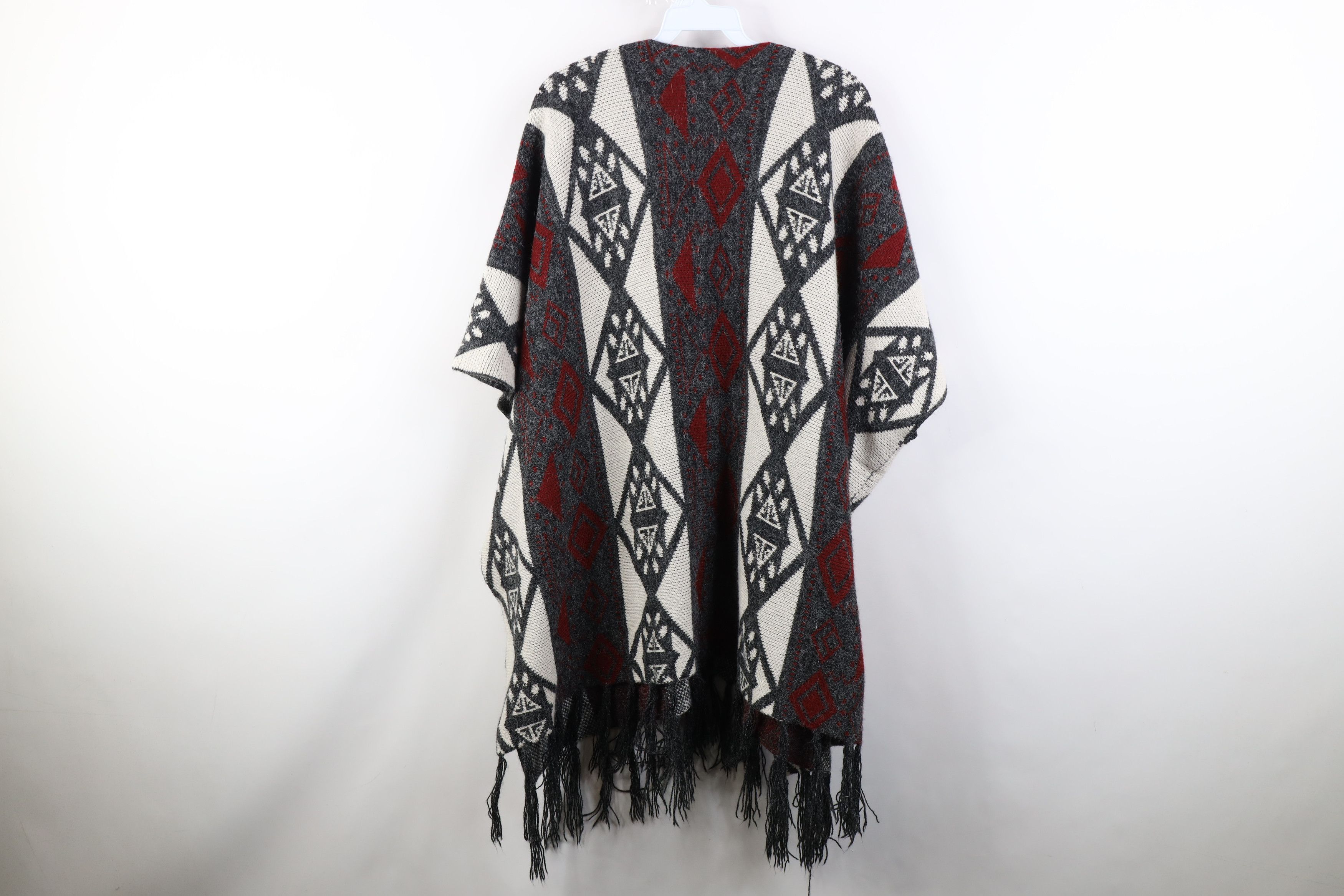 Vintage Vintage Y2K Babydoll Fringed Knit Blanket Cardigan Sweater Size L / US 10 / IT 46 - 12 Thumbnail