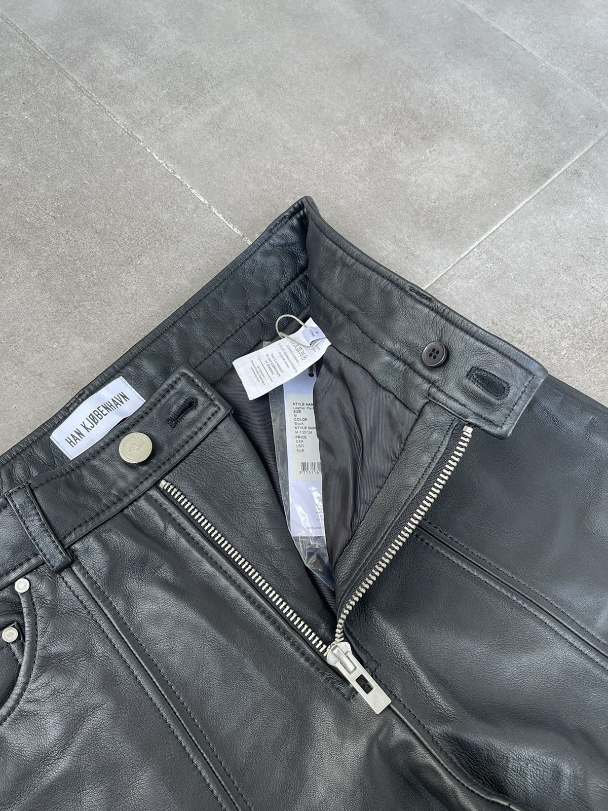 Han Kjobenhavn SS23 !DSWT! Han Kjobenhavn "HK" Knee Logo Leather Pants Size US 32 / EU 48 - 20 Thumbnail